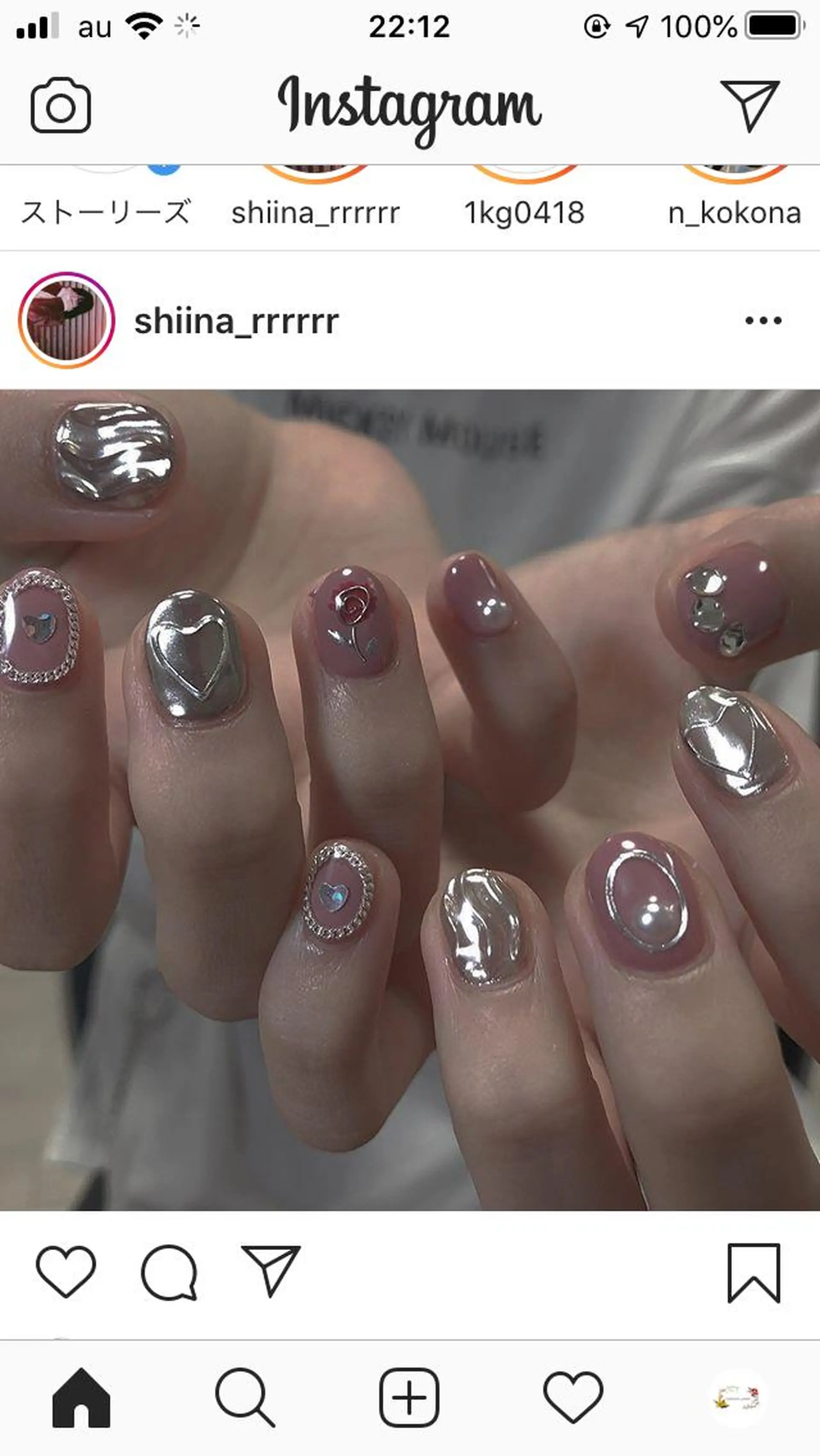 ネイル ハート ミラーネイル ハンドネイル nailroom ＿anelaのネイルデザイン