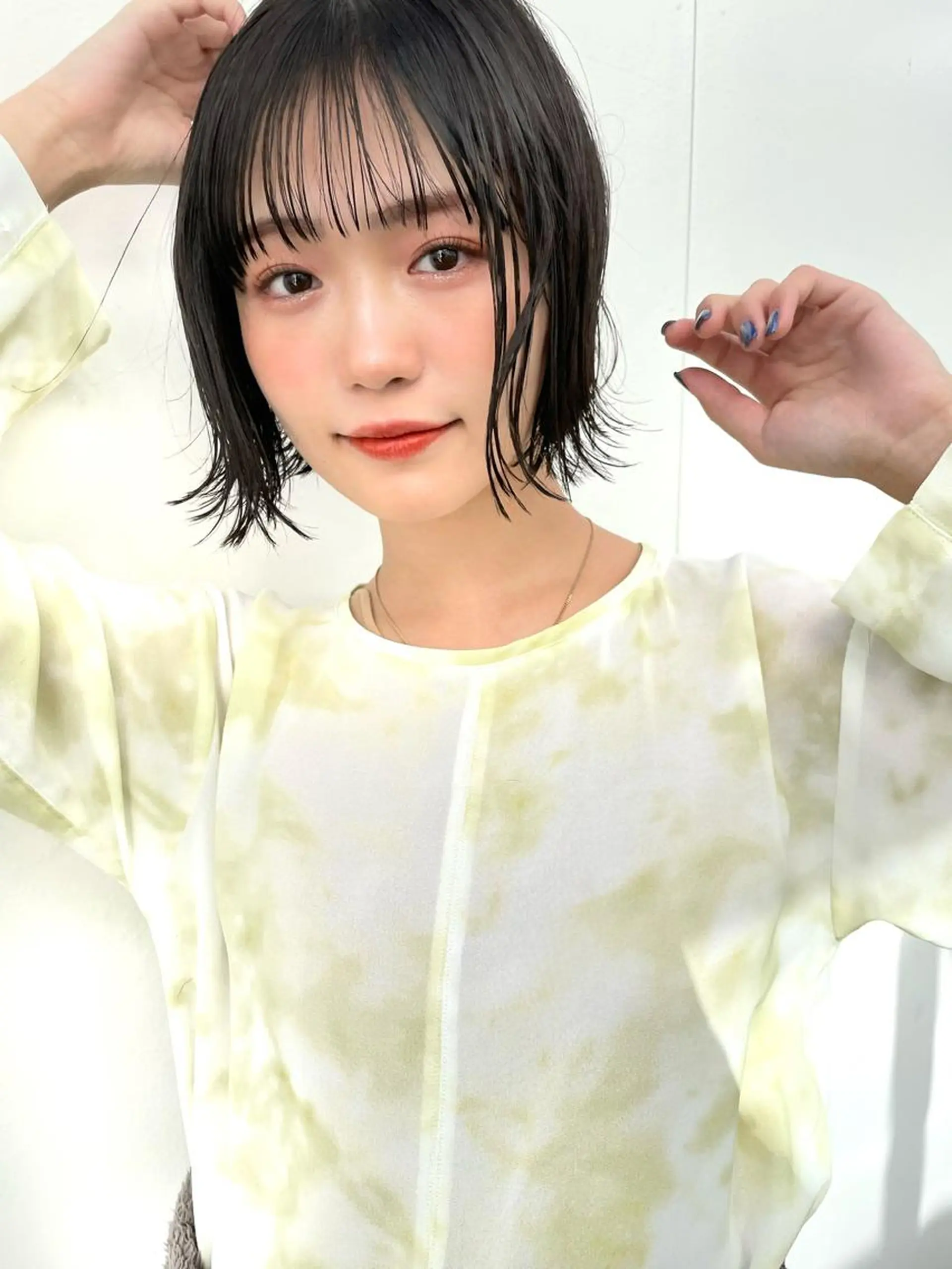 ミディアム カット 結べるレイヤーボブ くびれLady表参道のヘアスタイル