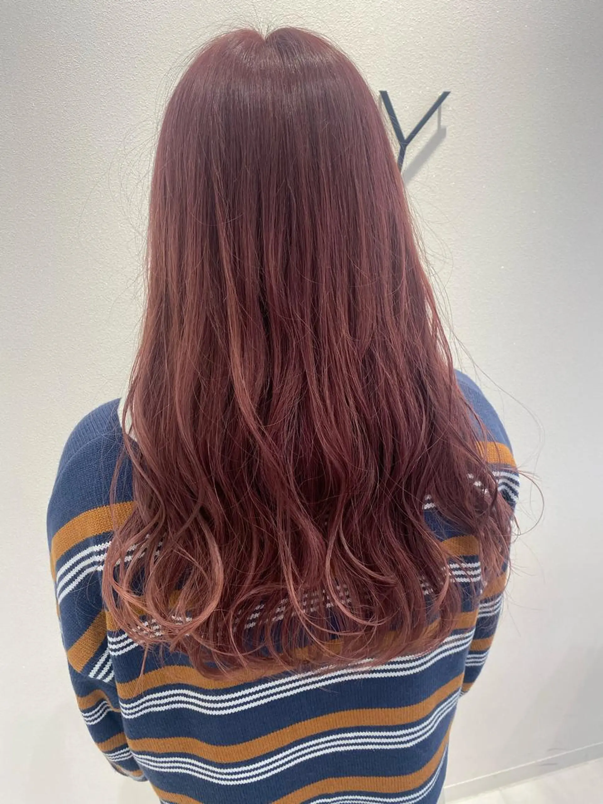 ロング カラー カシス ピンクカラー 💘韓国カラー💘 クルミのヘアスタイル