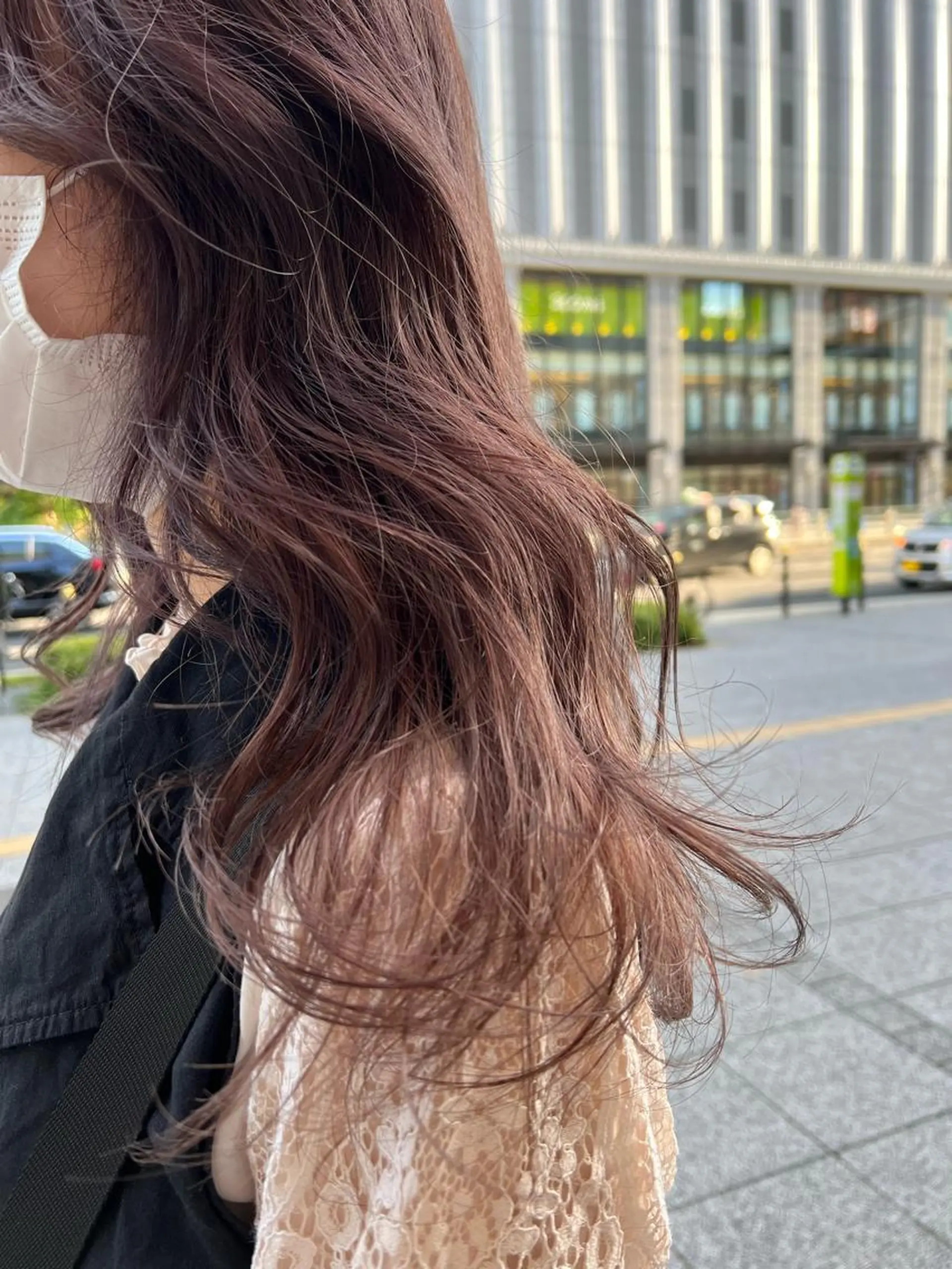 セミロング カラー カット 縮毛矯正 ツキノキ ミナのヘアスタイル