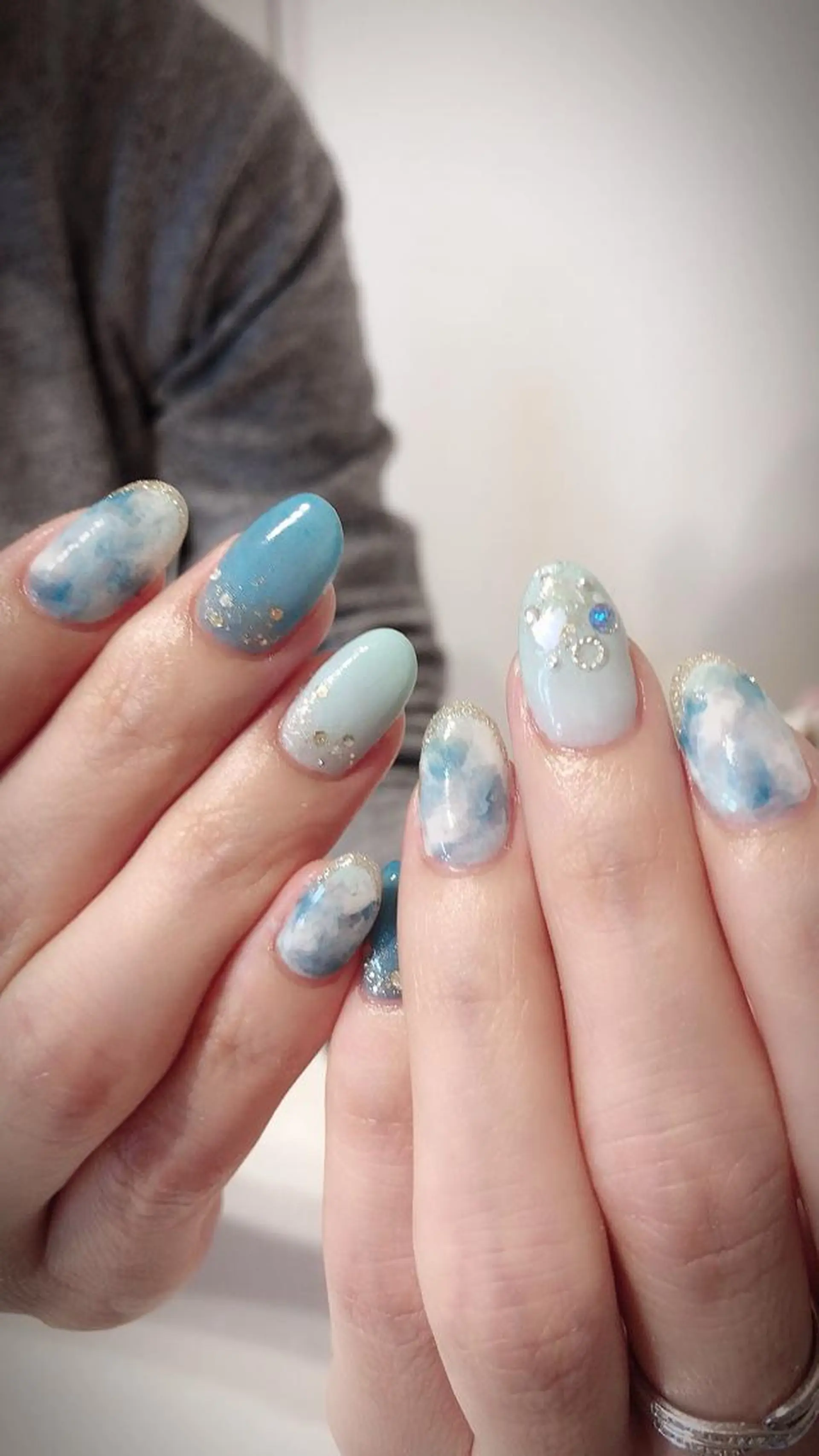 ネイル ブルー ハンドネイル * haruのネイルデザイン