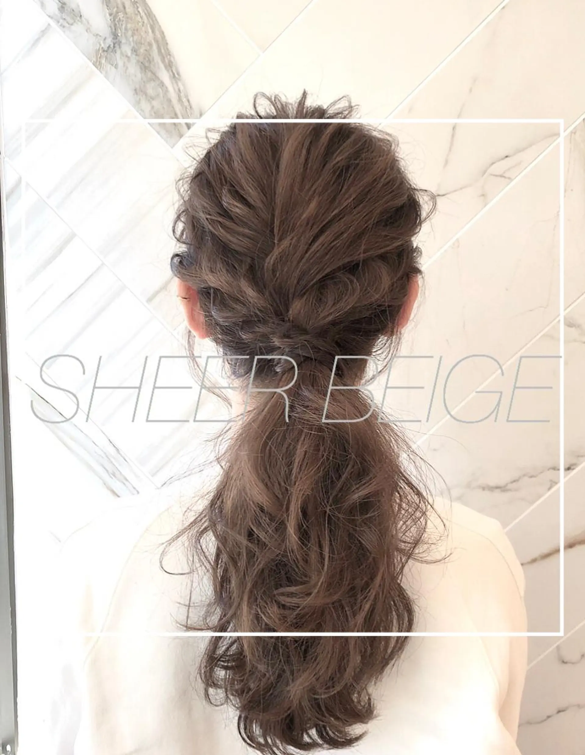 ロング カラー ヘアアレンジ ポニーテール ベージュカラー ブリーチ 透明感カラー ブリーチなしカラー カット ヘアカラー トリートメント ヘッドスパ ✨似合うのその先へ✨ 田中延和のヘアスタイル