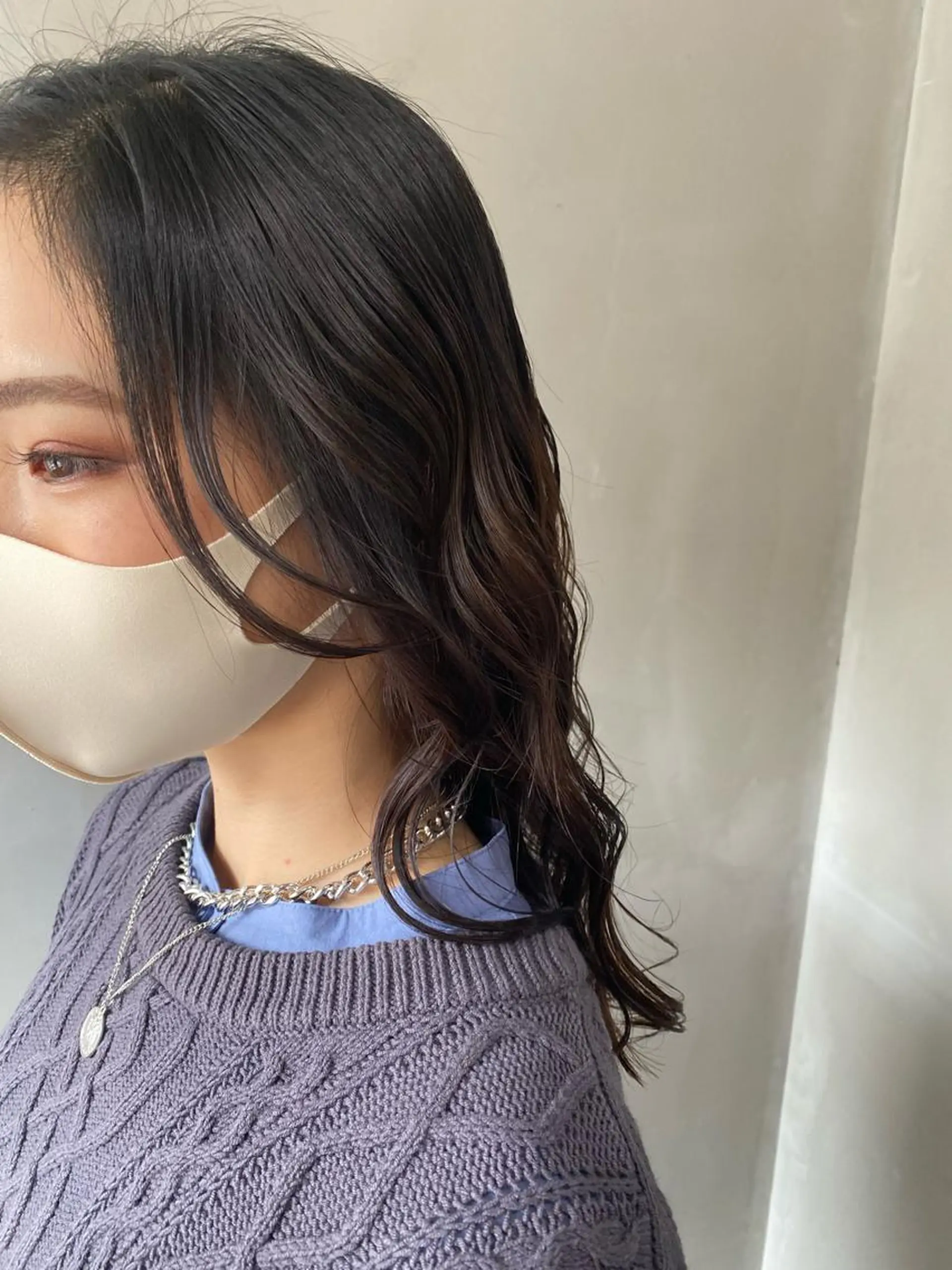 セミロング 顔まわりレイヤー 顔周りカット レイヤーカット カット ヘアカラー 【副店長】DAYS 2nd 久木山湧也のヘアスタイル