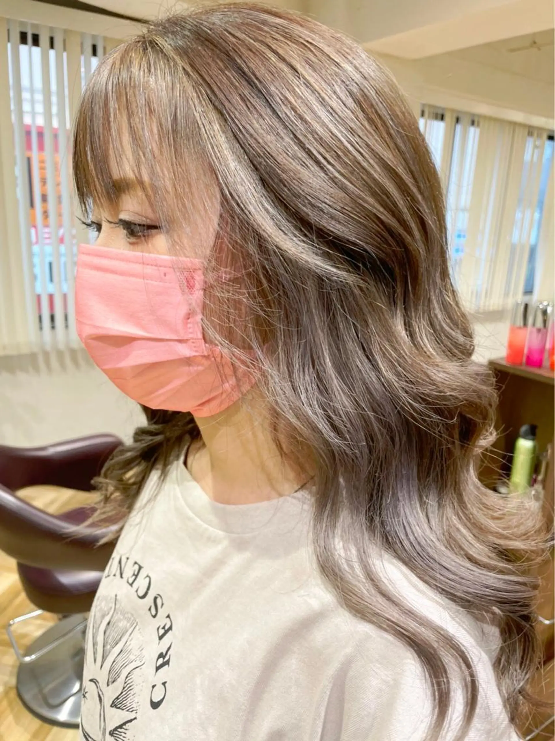 ロング カラー ミストバング ハイライトカラー ハイライト ブリーチ/髪質改善 🍀MASAKiのヘアスタイル