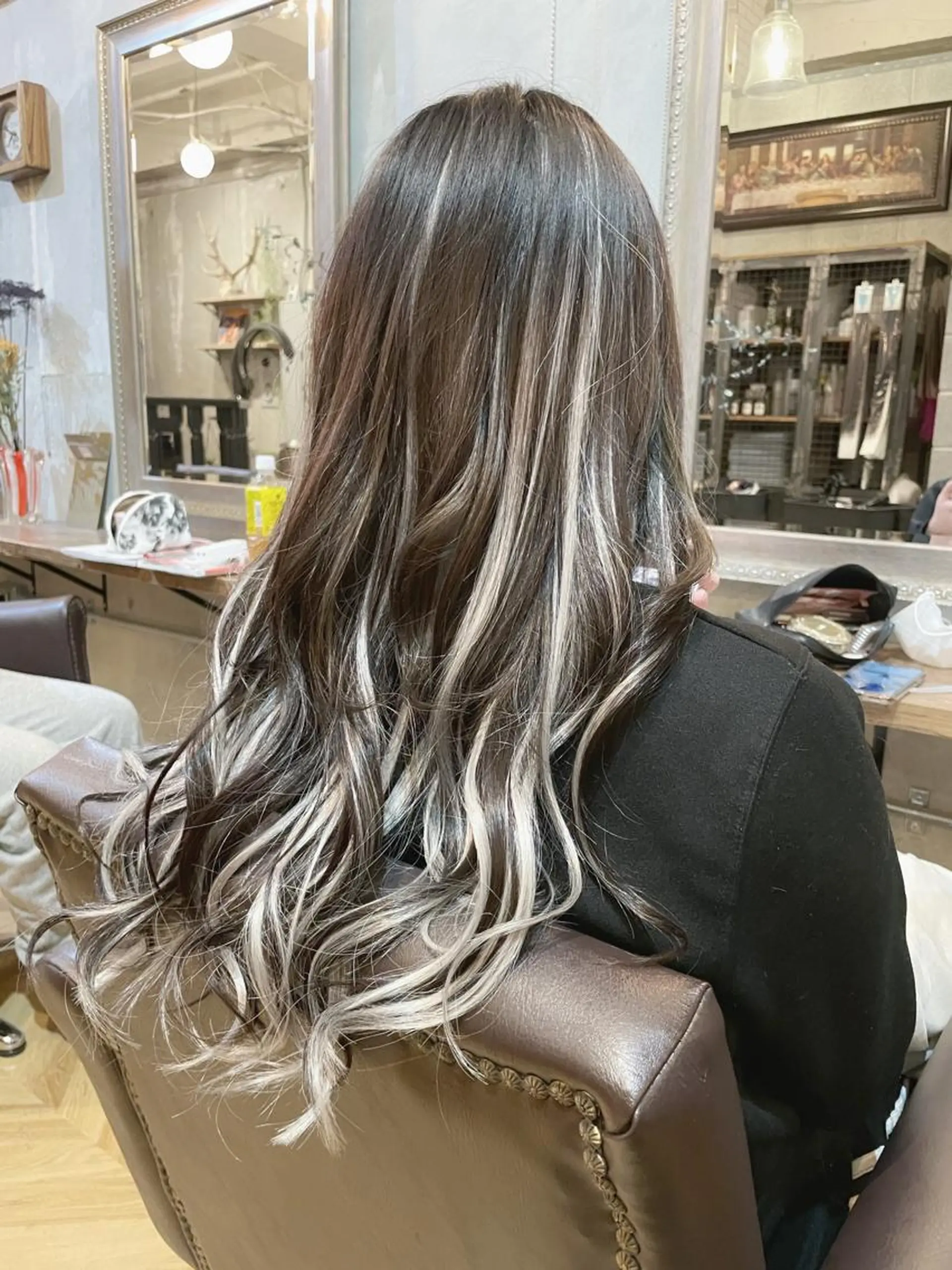 ロング シールエクステ ミストバング エクステ ハイライト 髪質改善 カット エクステ エクステ指名No.1 【店長】橘田のヘアスタイル