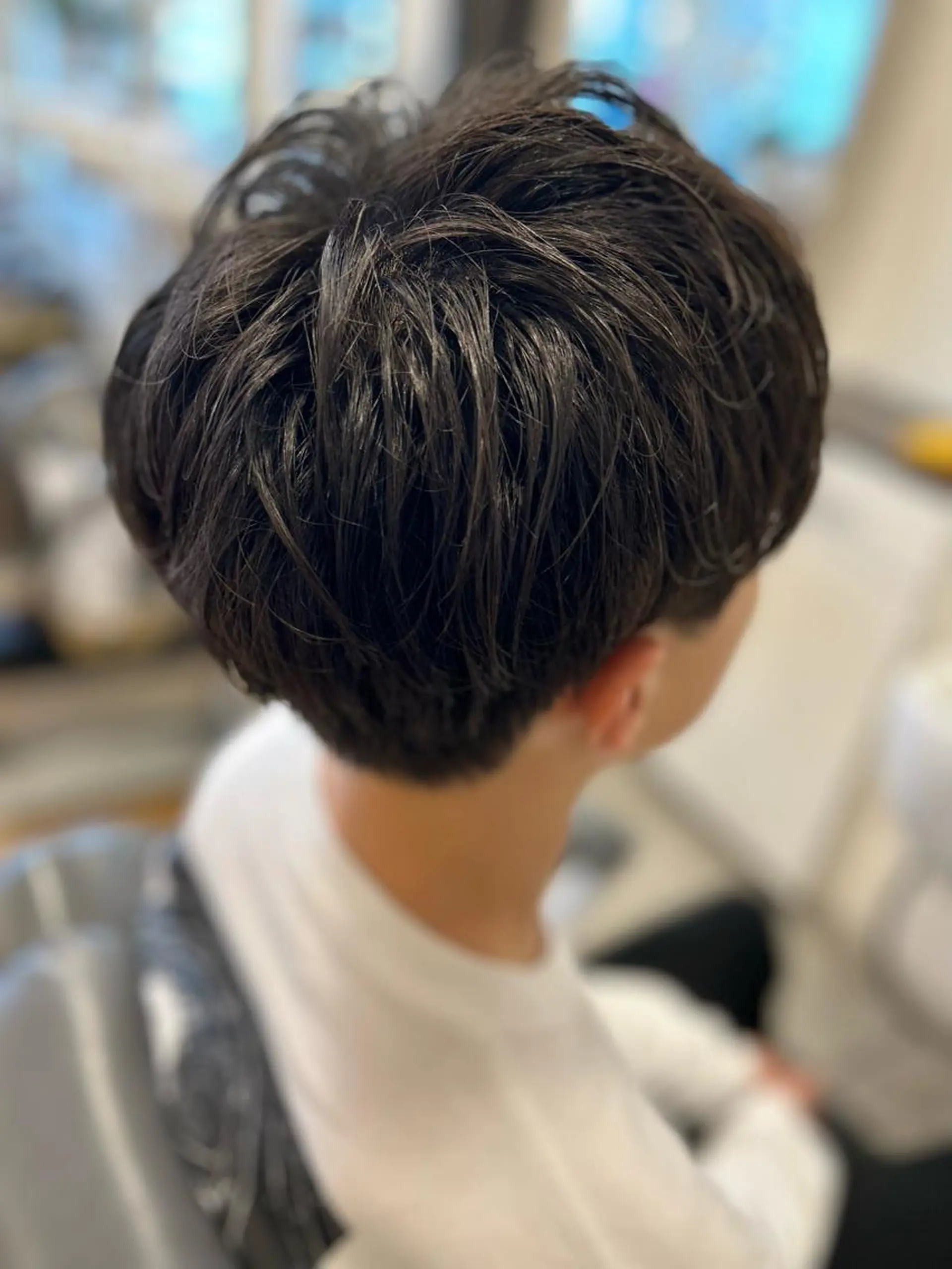 ショート パーマ メンズ センターパート マッシュ メンズパーマ カット 💈メンズカット特化 カズマ 💈のヘアスタイル