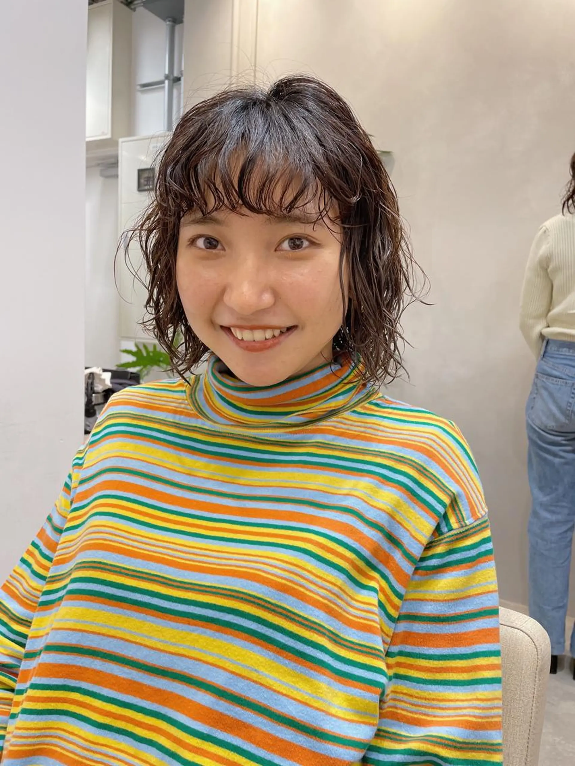 ミディアム パーマ 青木 優歩のヘアスタイル