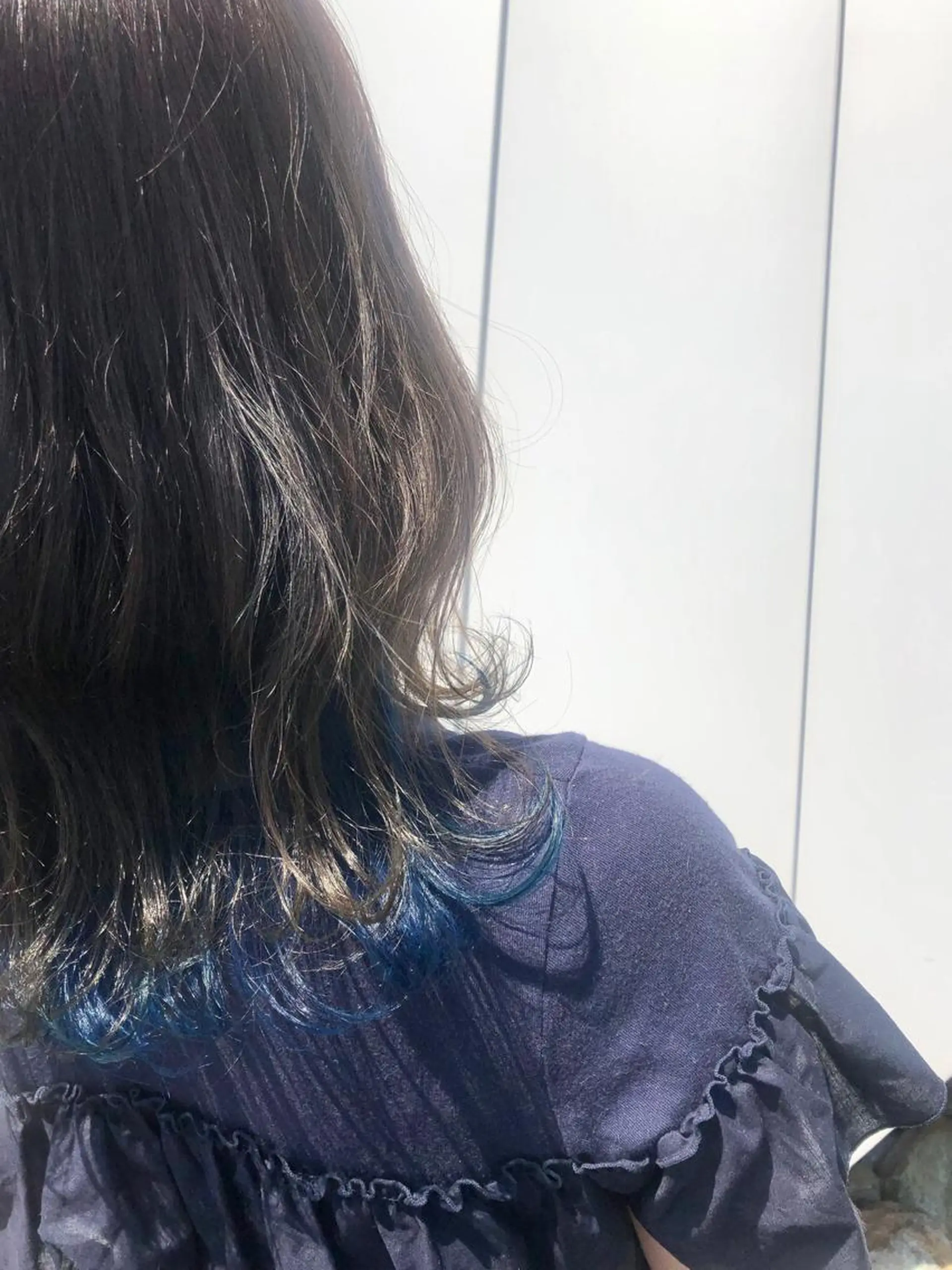 セミロング カラー アッシュ ブルーカラー インナーカラー 髪質改善/顔まわり 石原のヘアスタイル