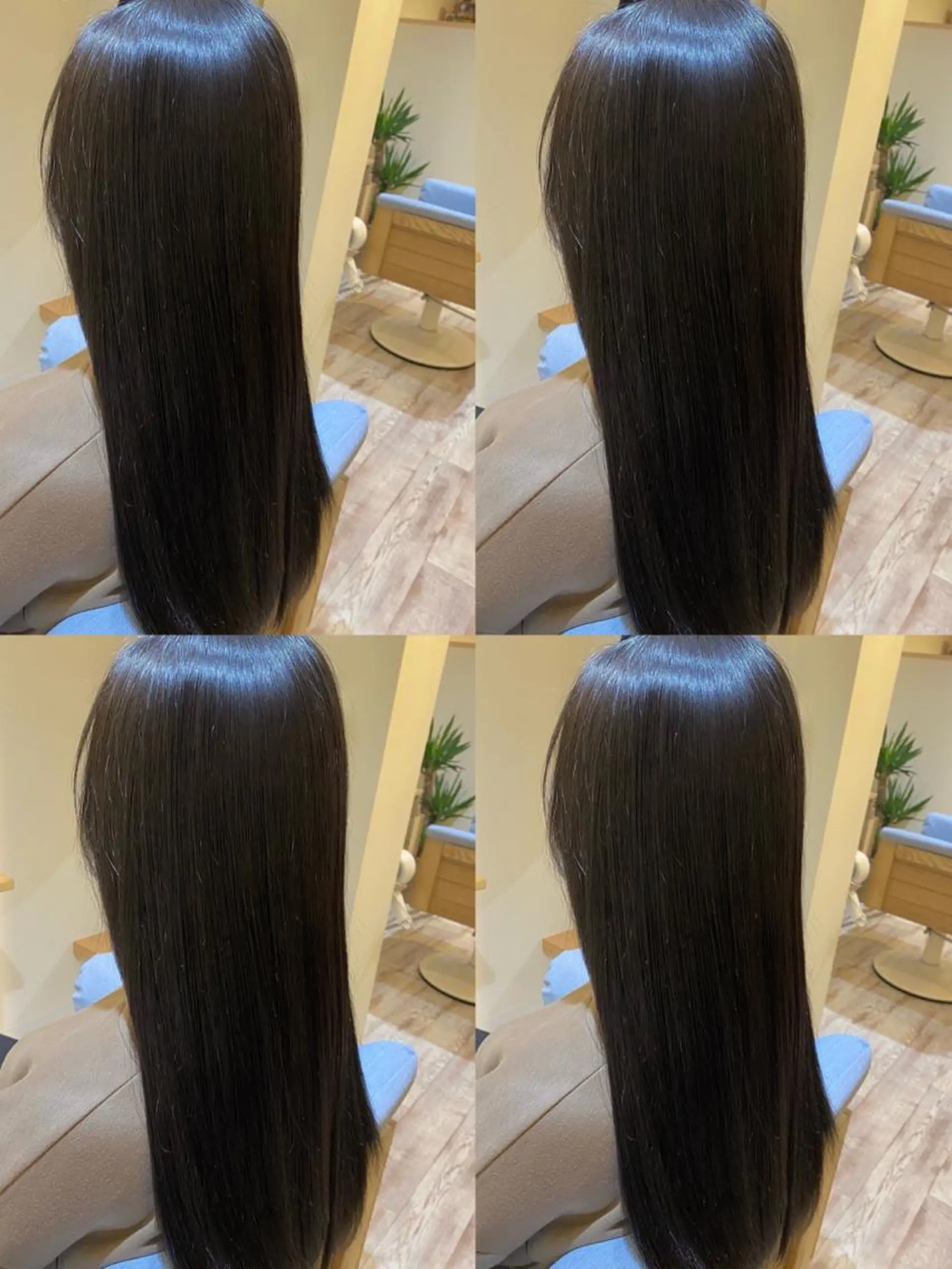 ロング カラー 金島 青のヘアスタイル