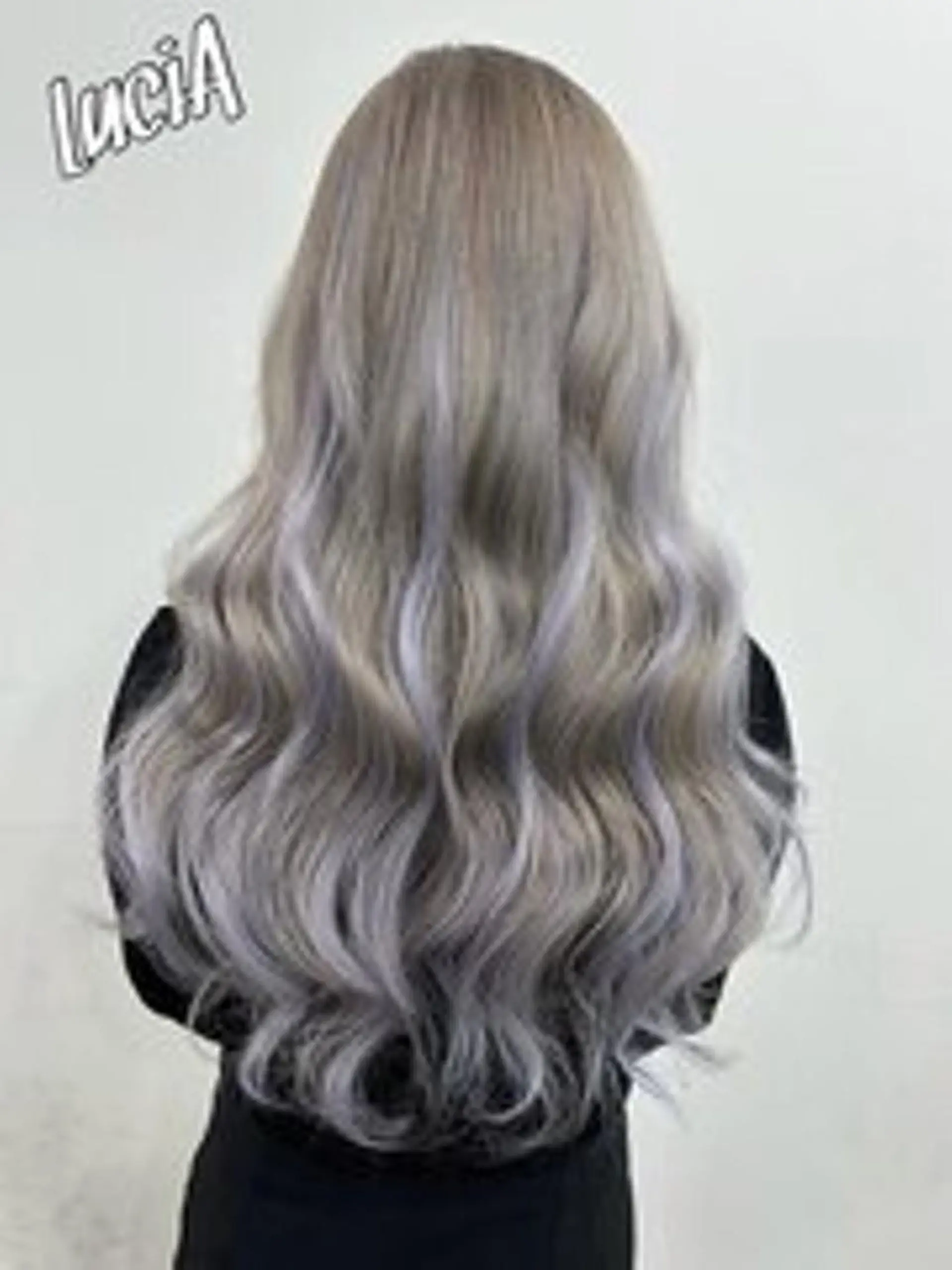 カラー ロング ヘアアレンジ シールエクステ 黒髪 ブリーチ デザインカラー ダブルカラー MISAKIエクステ ブリーチ\5900のヘアスタイル