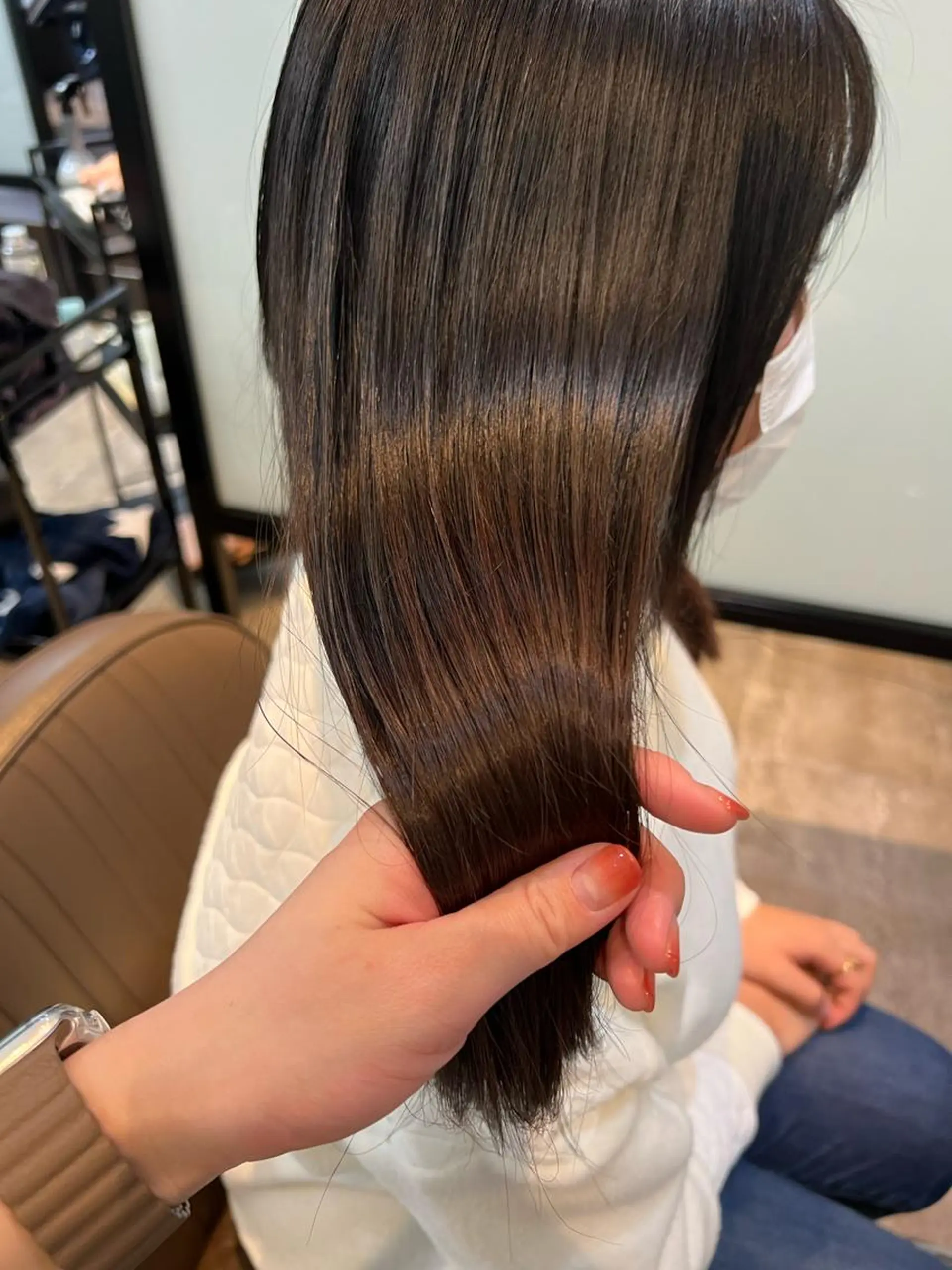 ロング カット 縮毛矯正 トリートメント 似合わせヘア🫶🏻 つきいてるみのヘアスタイル