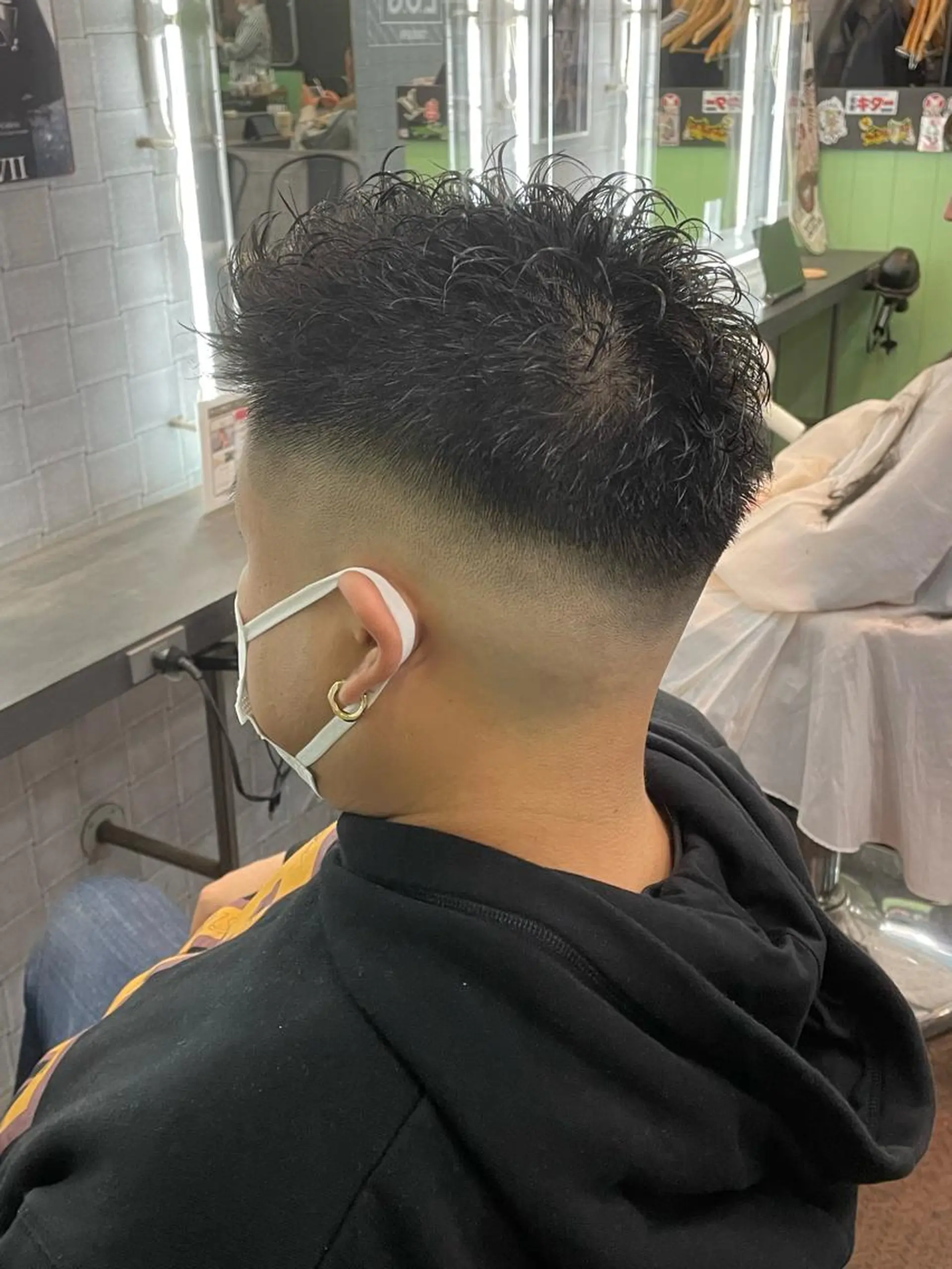 パーマ メンズ フェードカット メンズパーマ スキンフェード 渋谷/フェード/ 國分 翔のヘアスタイル