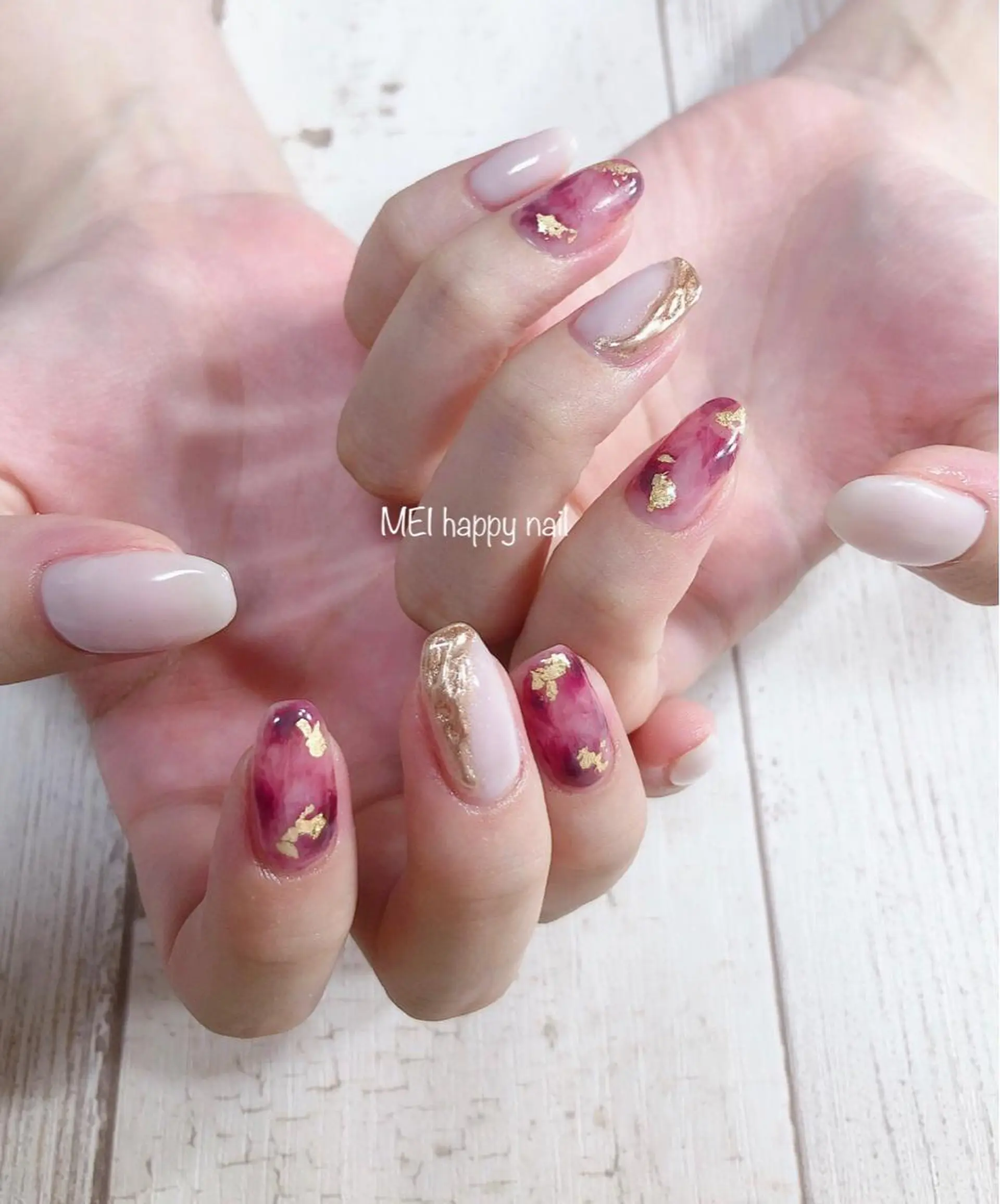 ネイル 北浦和 自爪育成ケアのネイルデザイン