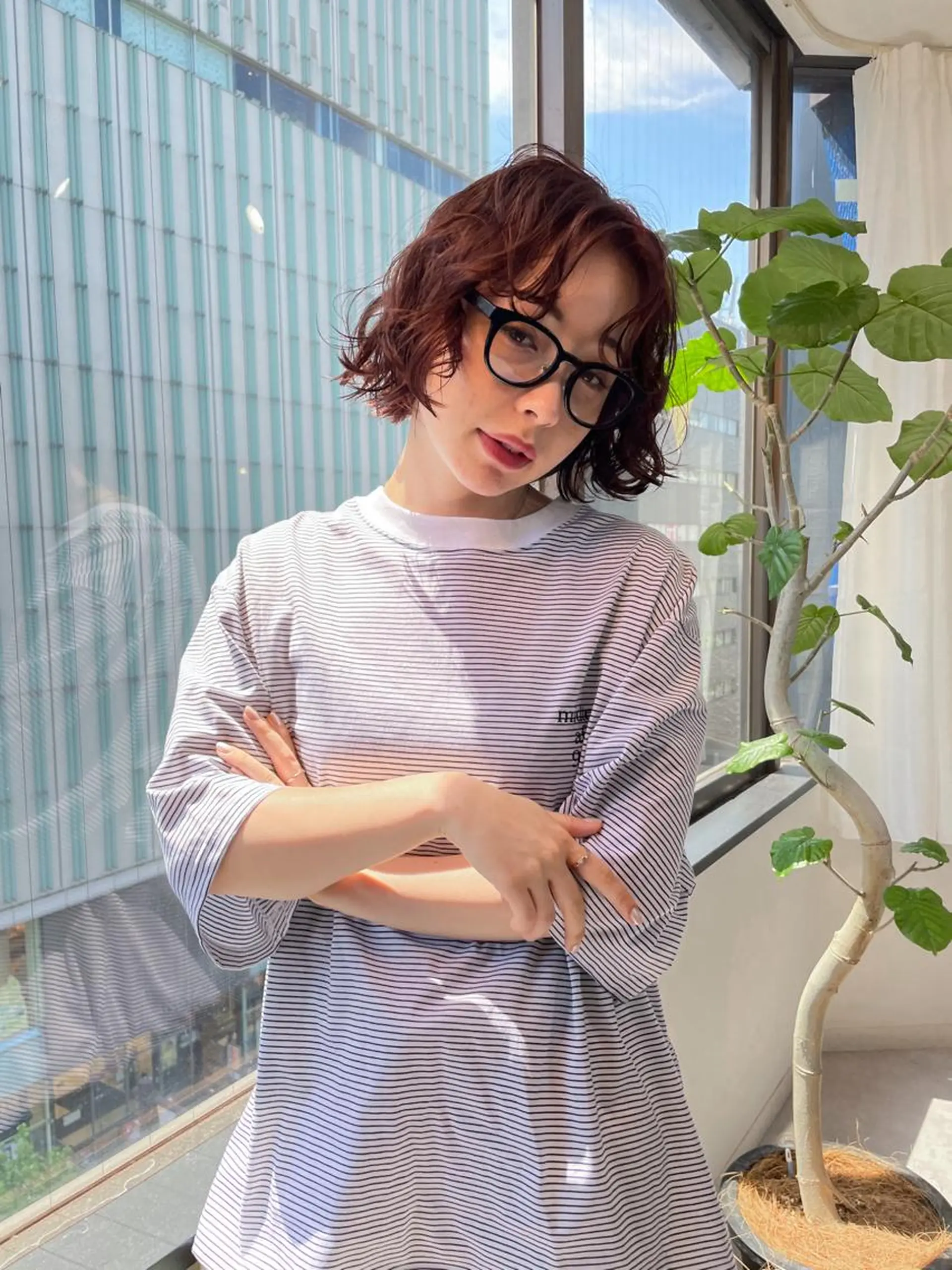 ショート カラー パーマ ボブ カット ヘアカラー トリートメント ショート　ボブ メンズ　パーマのヘアスタイル