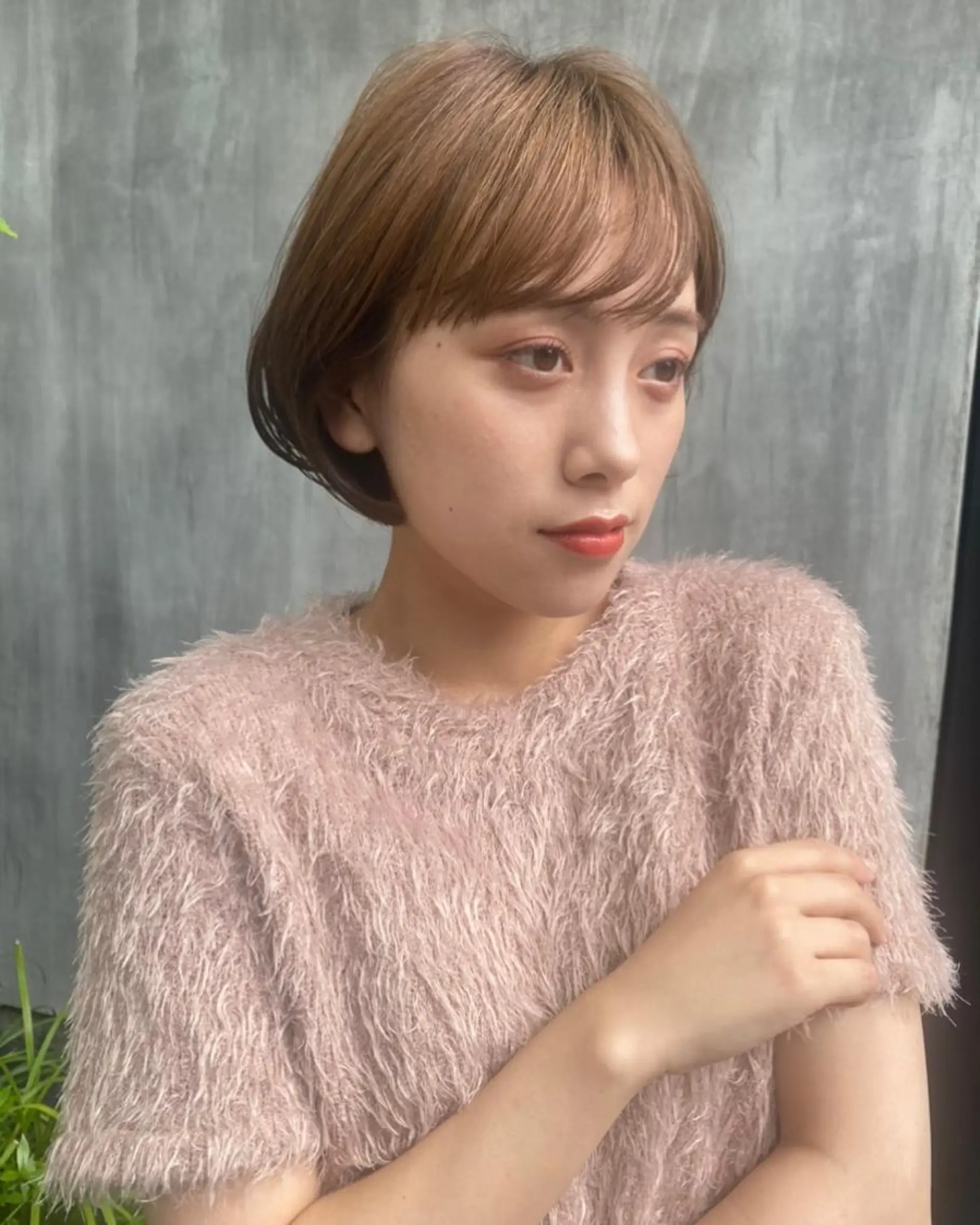 ショート カラー MIYU透明感カラー ブリーチなしWカラーのヘアスタイル