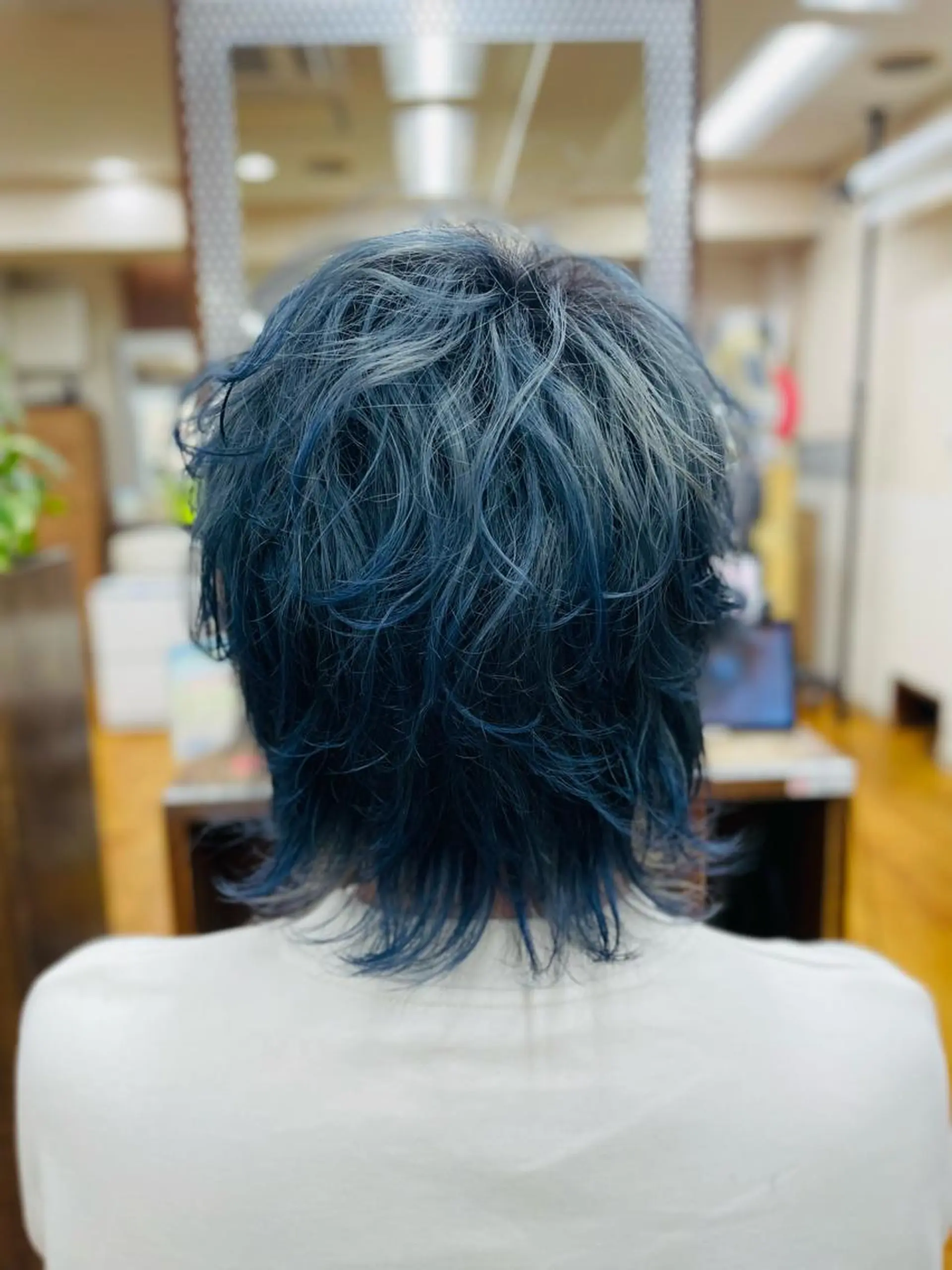 カラー メンズ メンズパーマ ブルーカラー ダブルカラー ふくおか ななのヘアスタイル