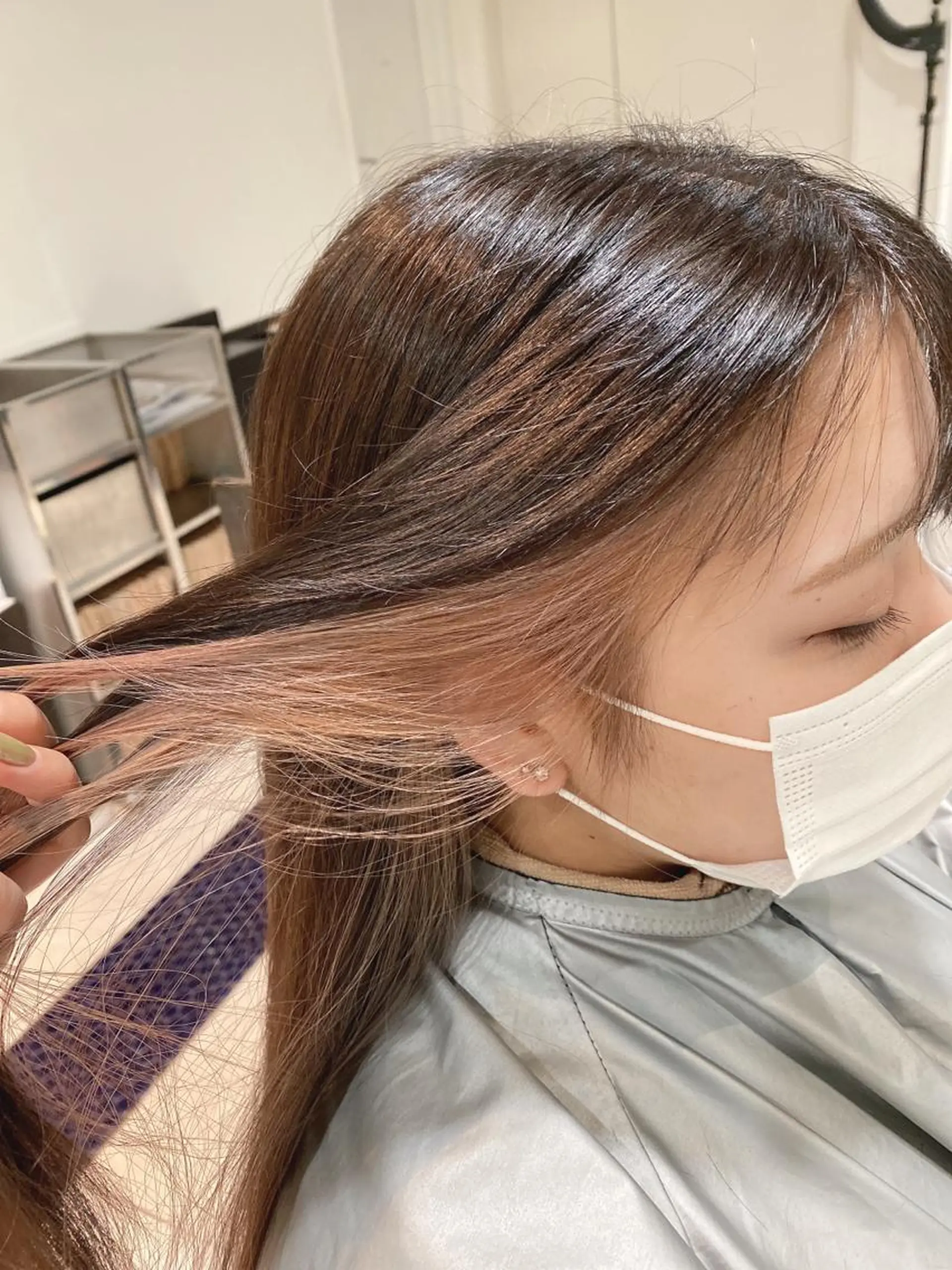 セミロング カラー ヘアアレンジ マツエク・マツパ ベージュカラー ピンクカラー ピンクベージュ カラーマツエク ヘアカラー トリートメント 透明感カラー🫧ヘア セット🫧松本菜月の眉毛・アイブロウイメージ