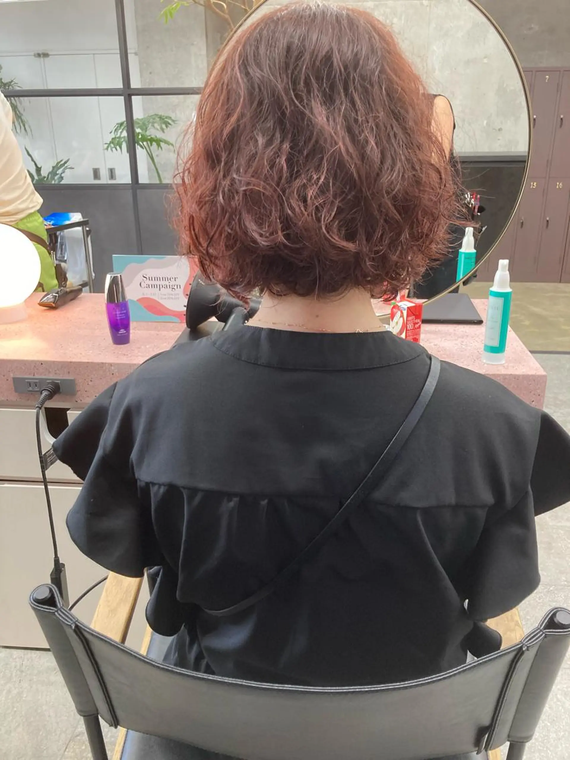 ミディアム カラー パーマ ボブ カット ヘアカラー パーマ 小木曽智美 /ボブ/ショートのヘアスタイル