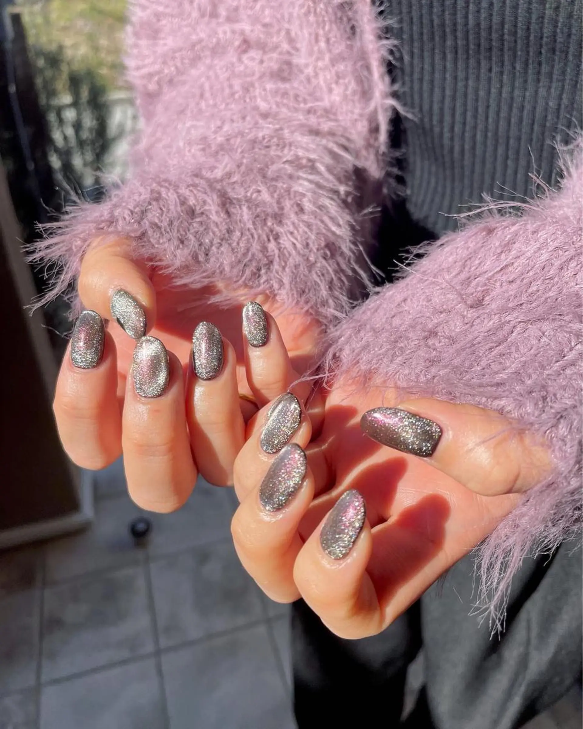 ネイル オーロラネイル ブラウン フットネイル ジェルネイル 韓国ネイル 甲府市徳行 🧸prunelleのネイルデザイン