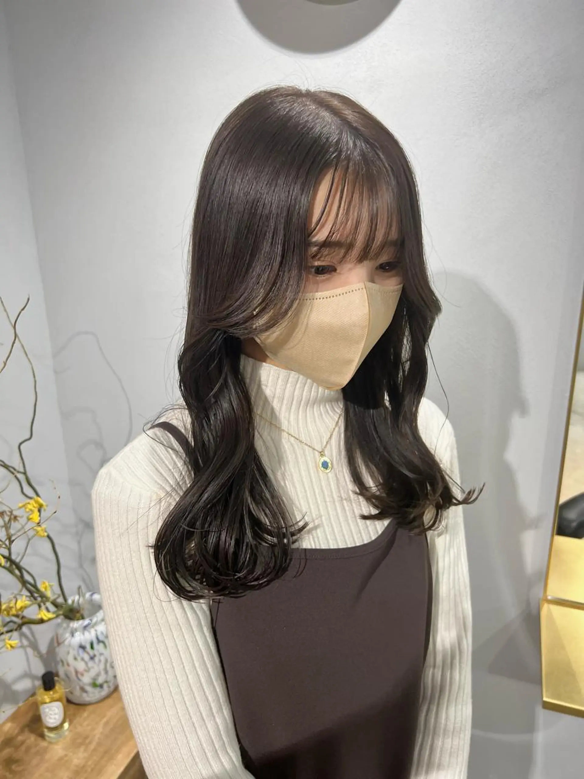 セミロング カラー パーマ akane/ボブ /オリーブベージュのヘアスタイル