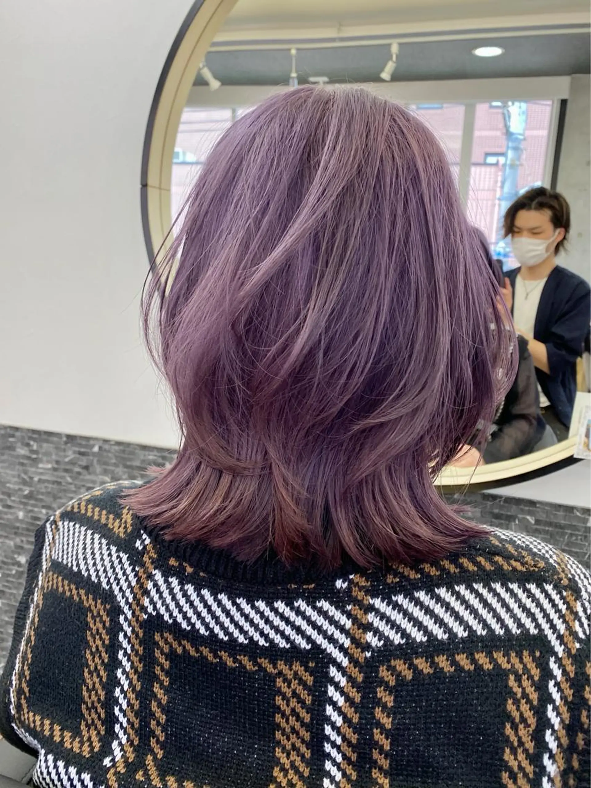 ミディアム カラー ブリーチ ラベンダーカラー ラベンダーピンク ピンクカラー レイヤーカット 似合わせレイヤー 🇰🇷荒木洋文のヘアスタイル