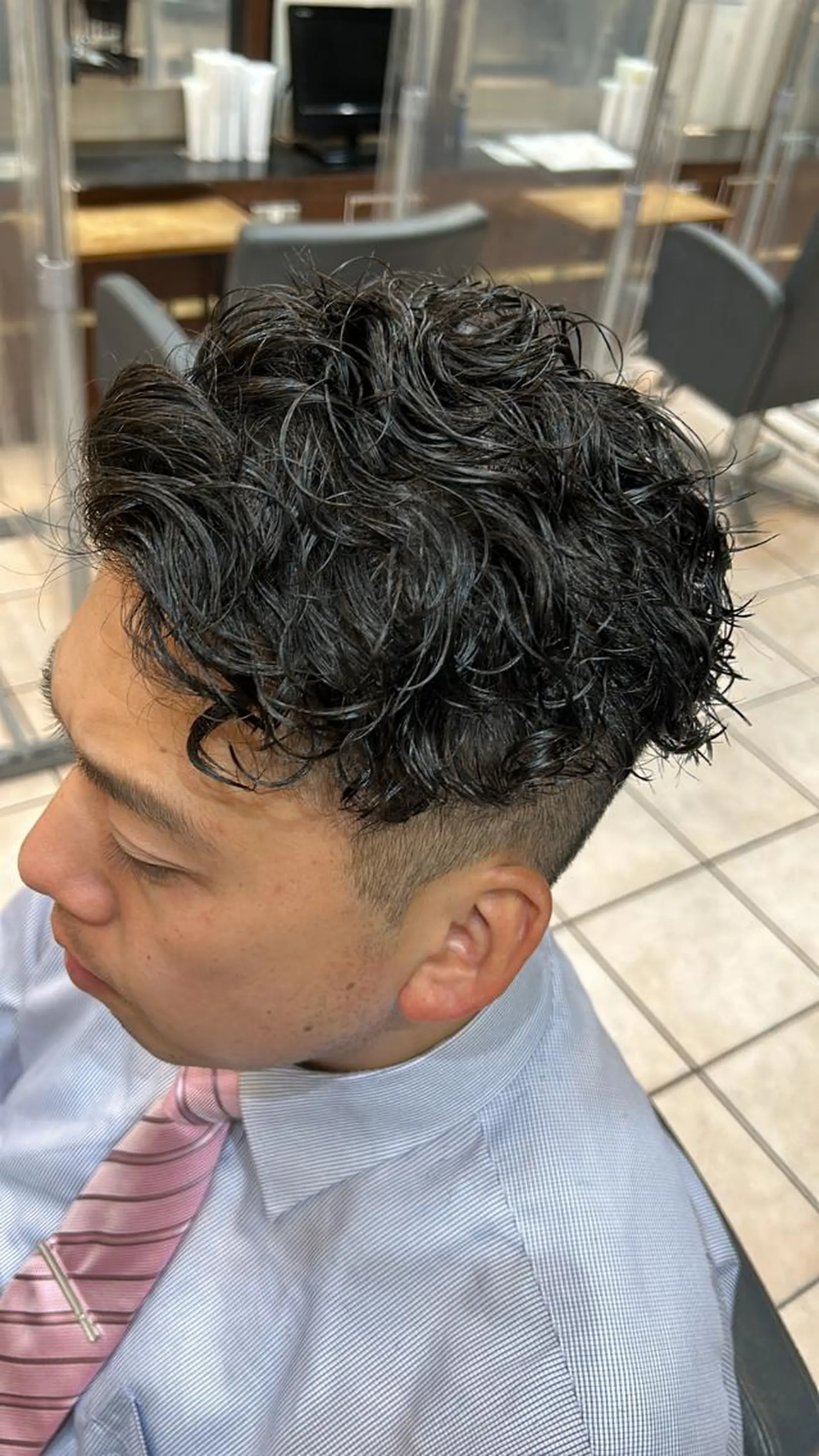 ショート パーマ メンズ 大阪/梅田/シャドウ パーマ/ノボリユウタのヘアスタイル