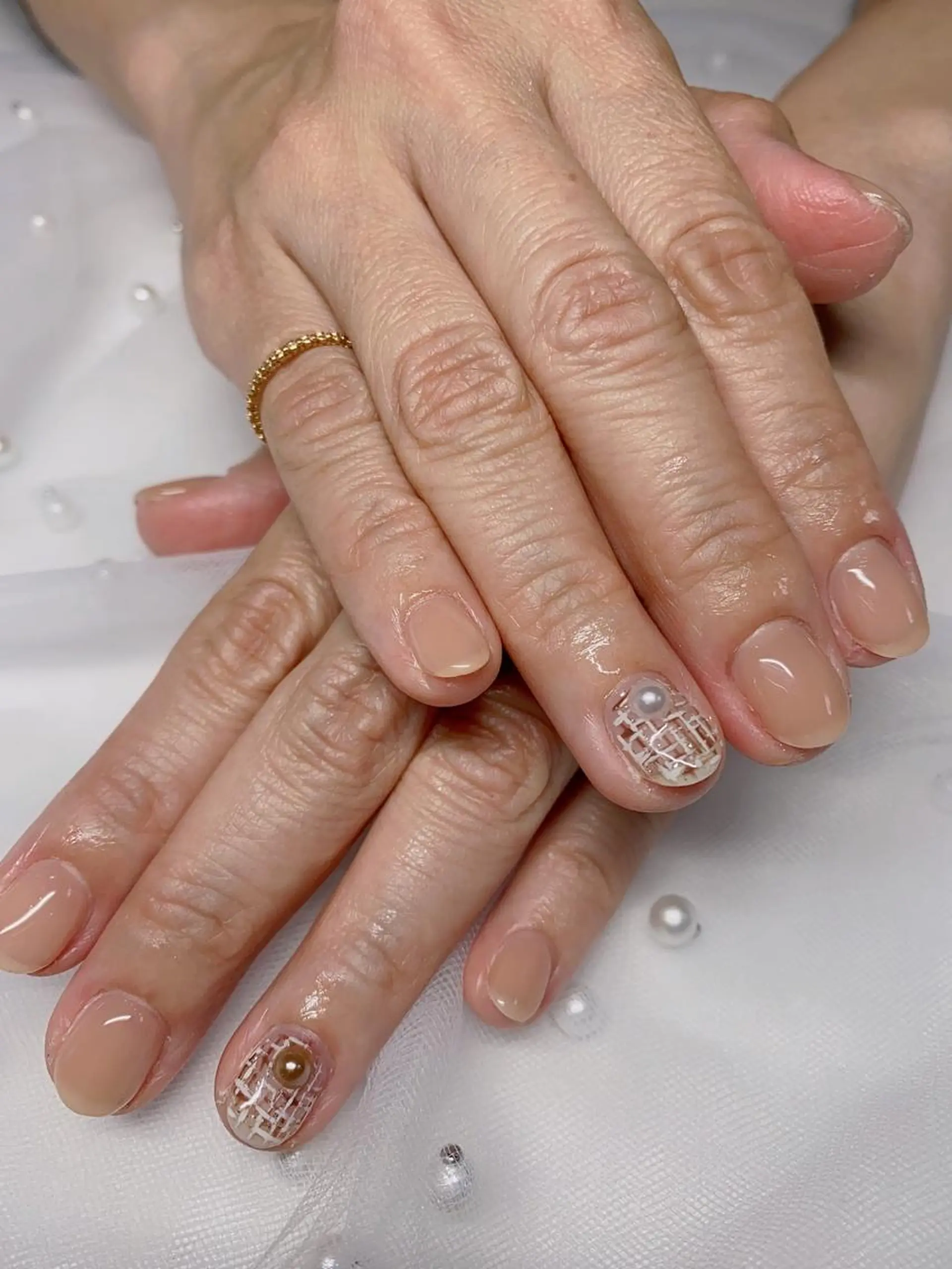 ネイル ツイードネイル ハンドネイル Jasmine nailsalon所属・ジャスミン ネイルサロンのネイルデザイン