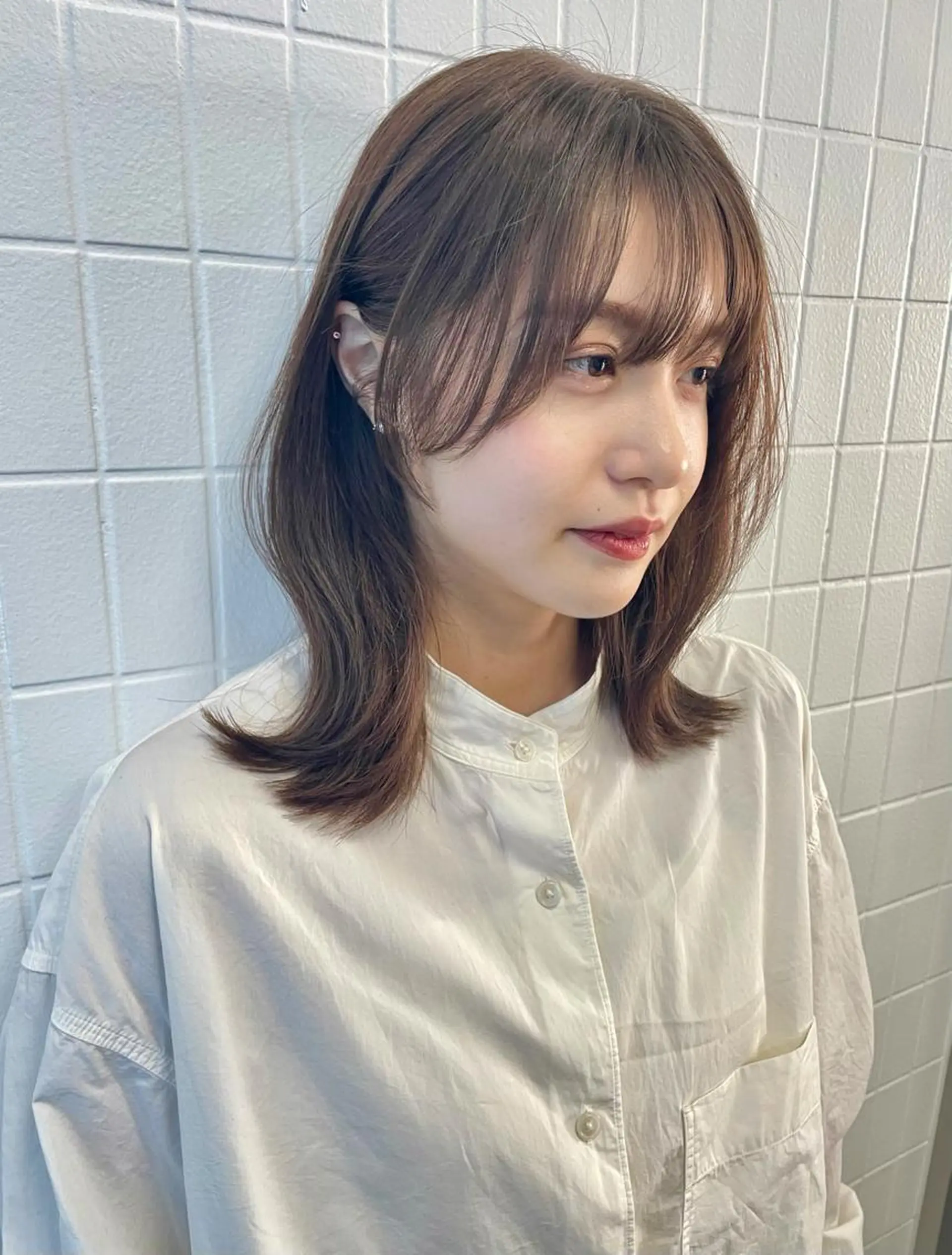 ミディアム カラー ベージュカラー 韓国風ヘア カット ヘアカラー カラー/レイヤー/ 髪質改善/PAAQのヘアスタイル