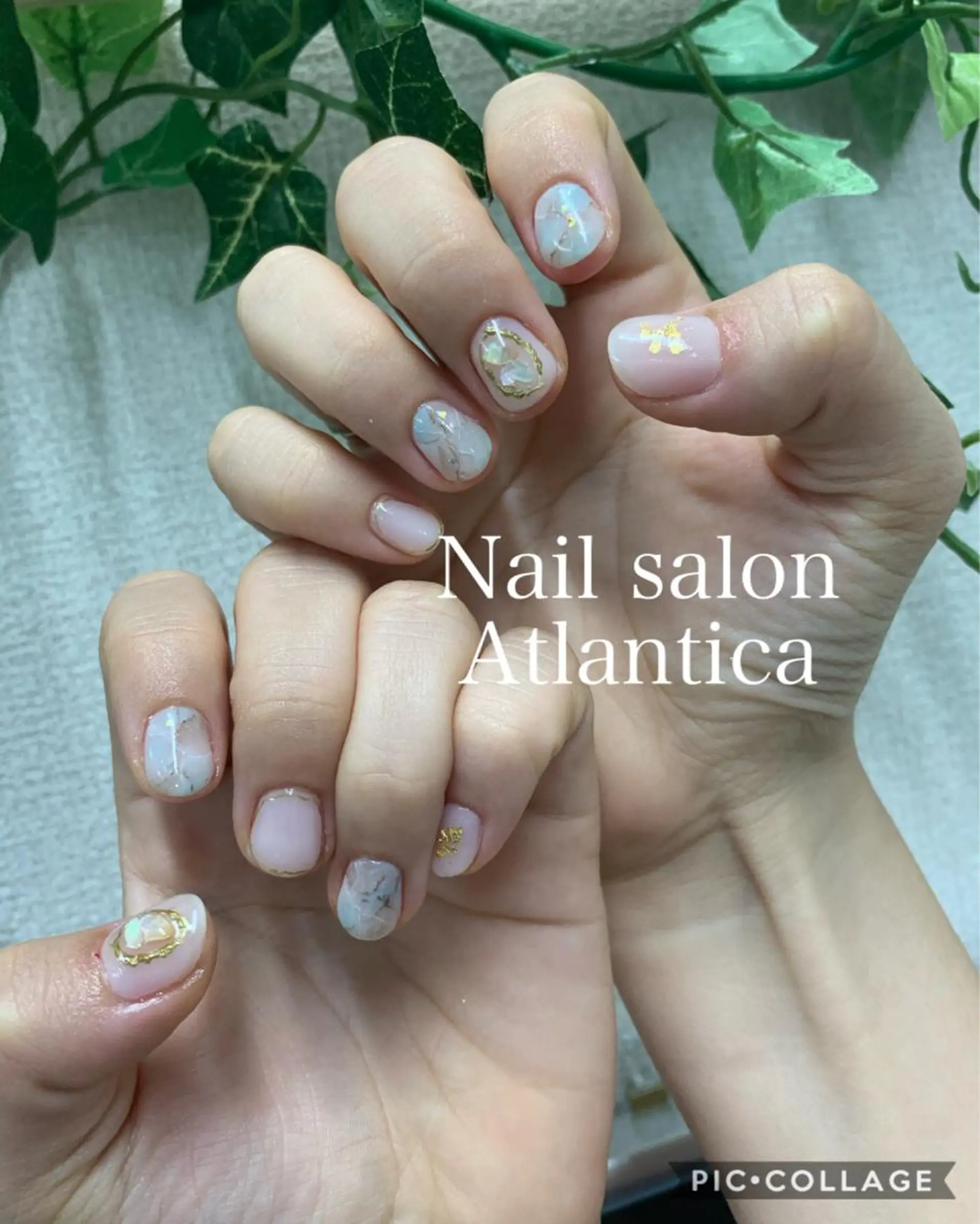 ネイル 水色 大理石ネイル(マーブル) ハンドネイル Nail salon ✩ ｱﾄﾗﾝﾃｨｶのネイルデザイン