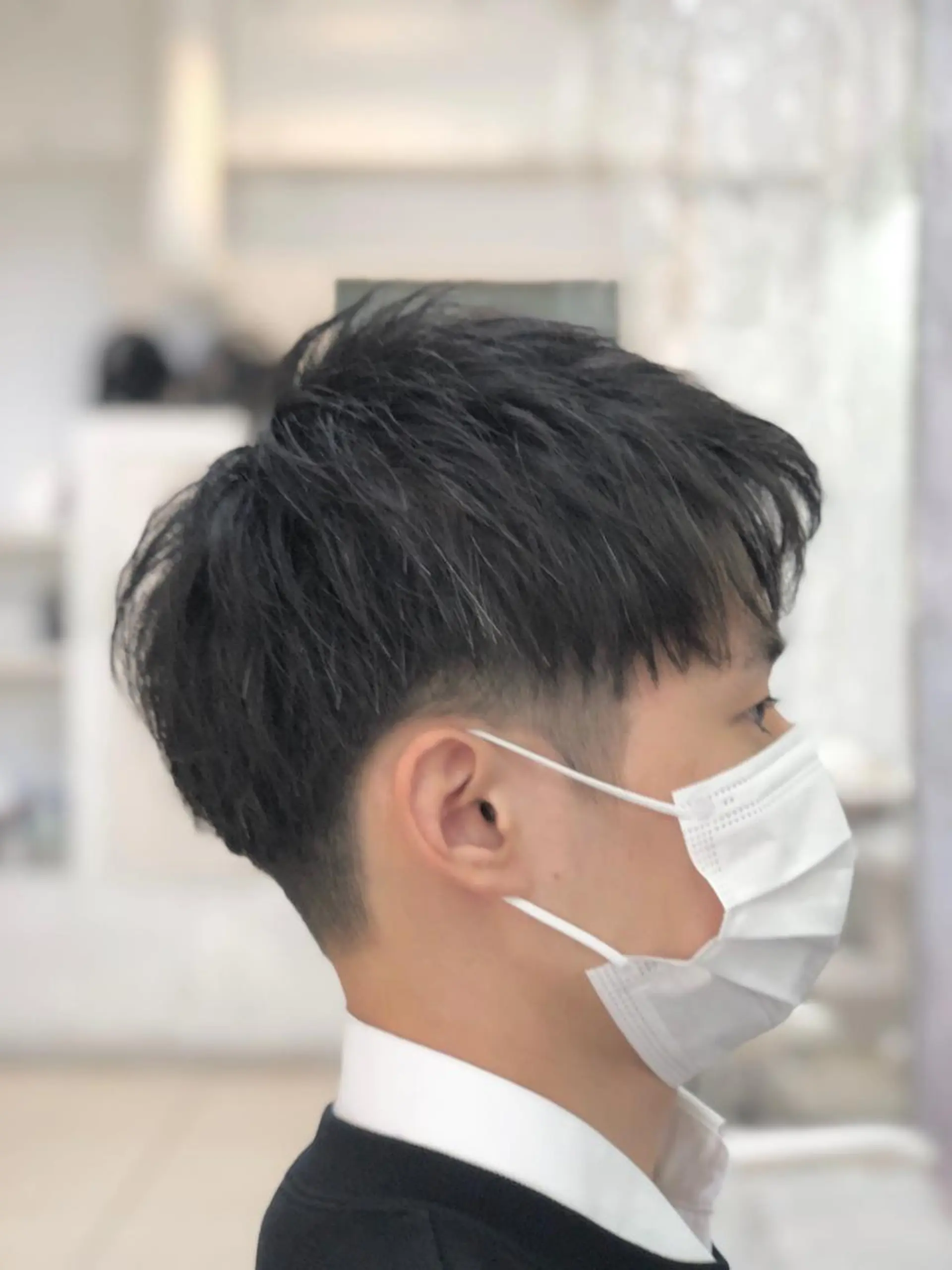 ショート メンズ カット 髪質改善× 白髪ぼかし溝江のヘアスタイル