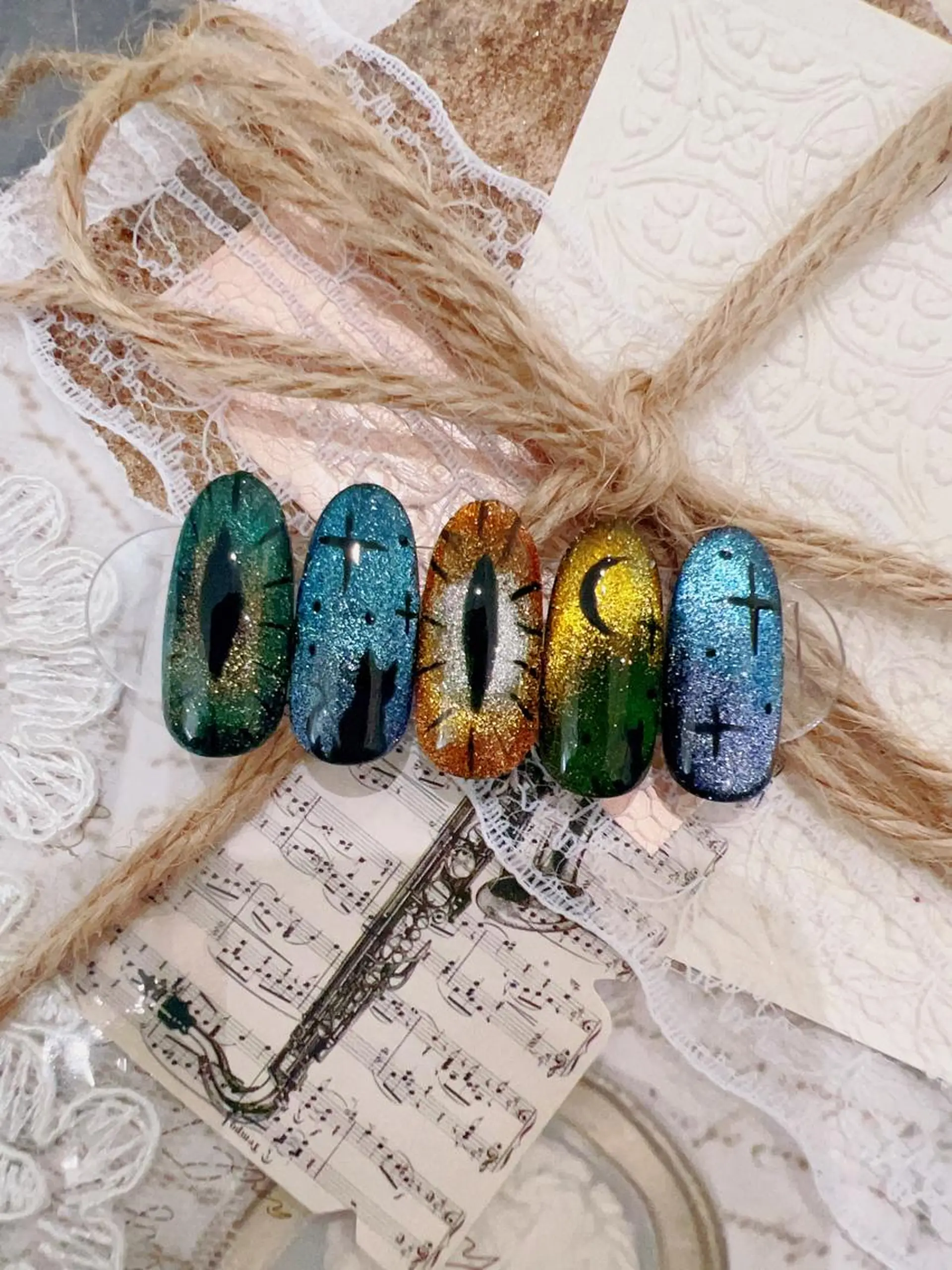 ネイル アートネイル グラデーション マグネットネイル Sネイル サロン蕨店のネイルデザイン