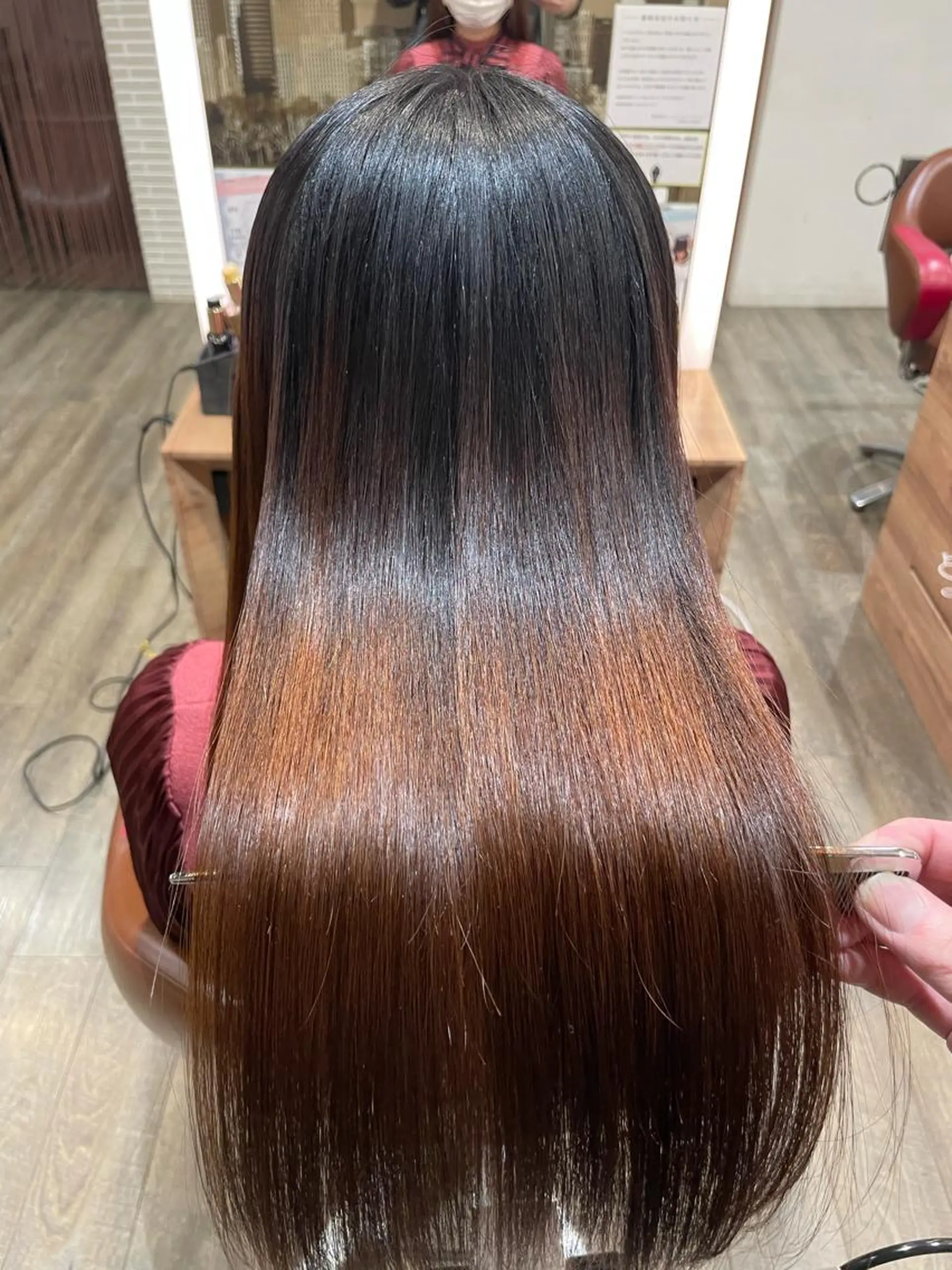 ミディアム カラー パーマ カット ヘアカラー トリートメント 縮毛矯正/髪質改善/ 石橋代智のヘアスタイル