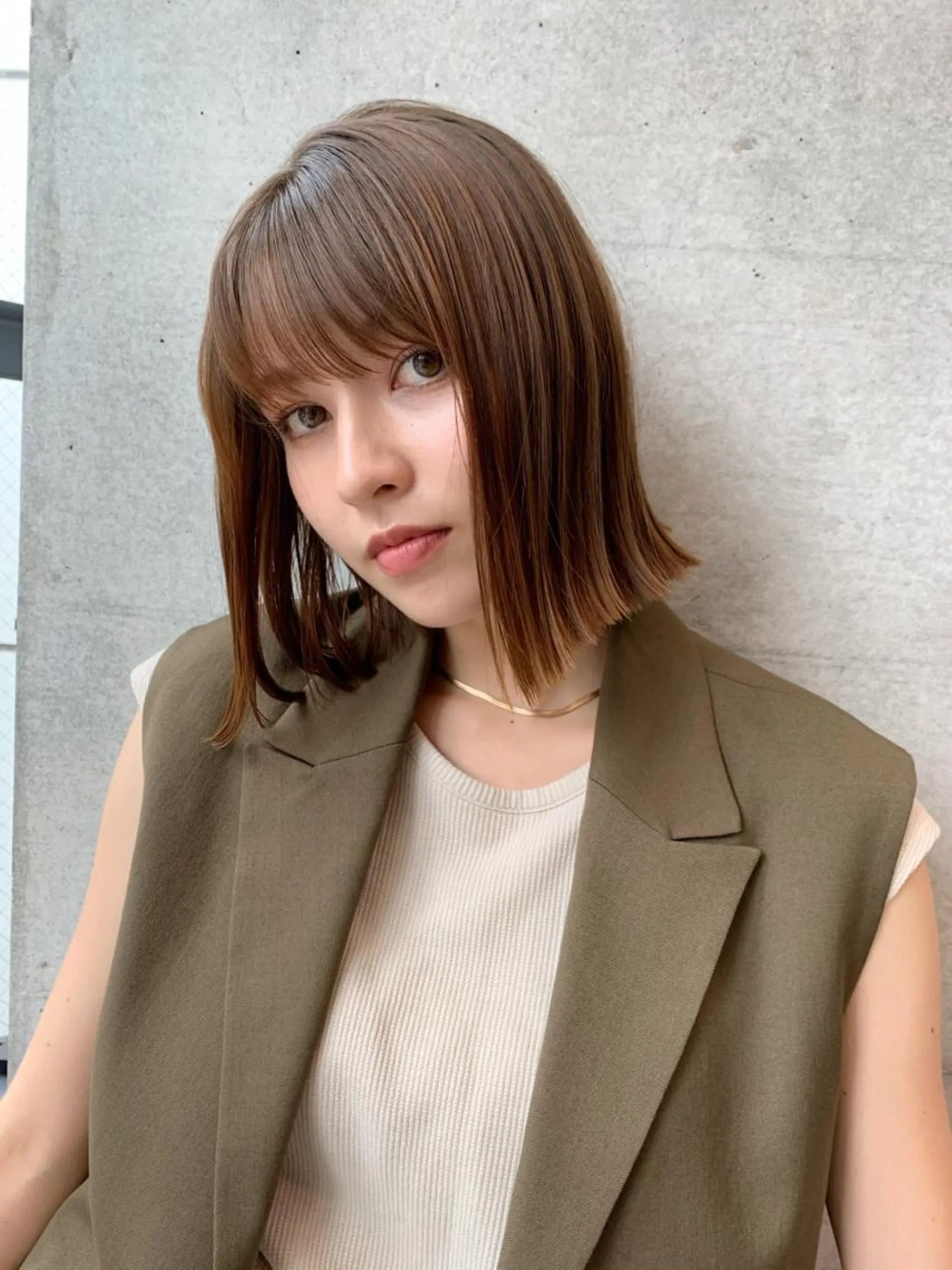 ミディアム ヘアカラー オシャレ髪✔️ 店長オオキアキヒロのヘアスタイル