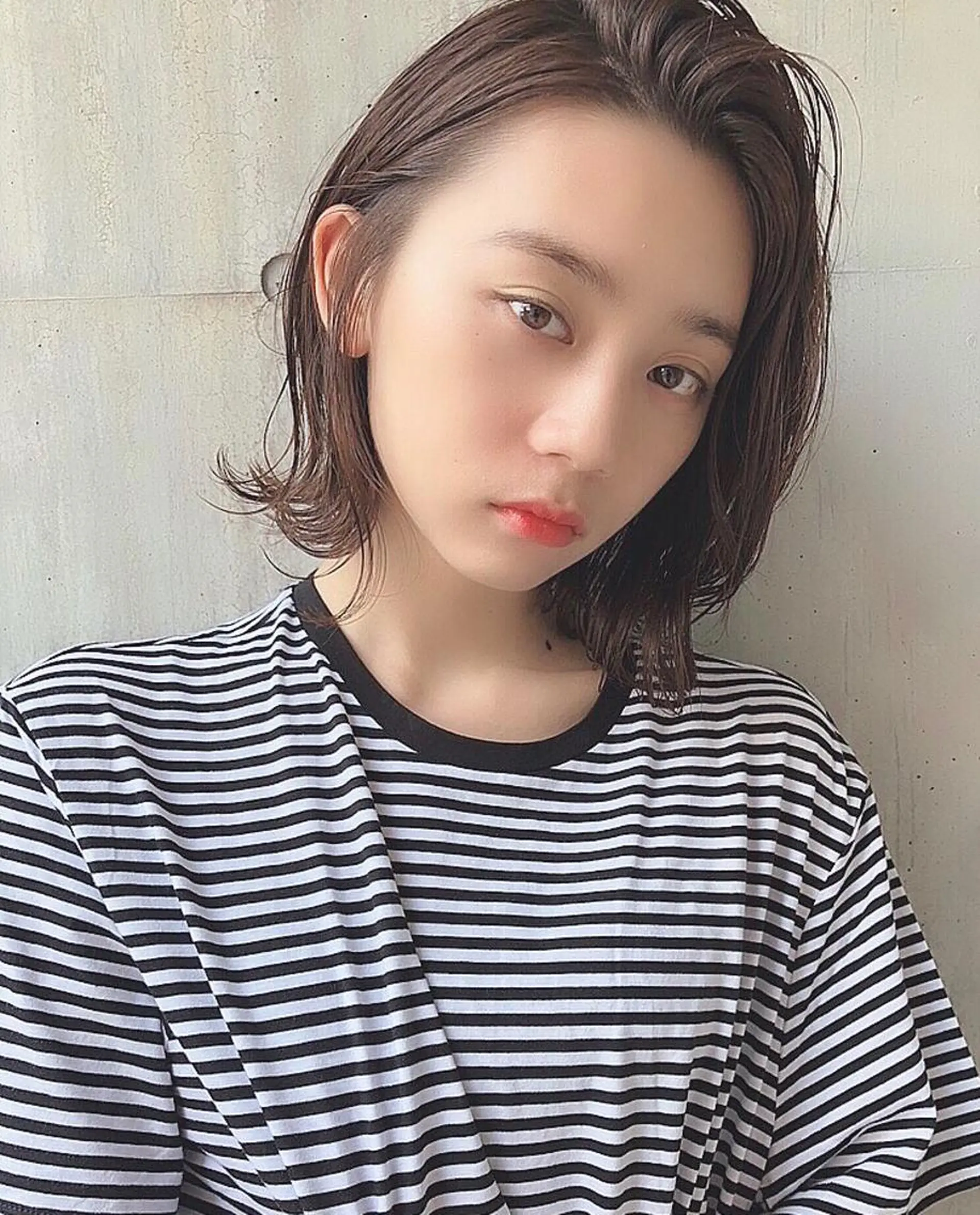 ミディアム ✨色持ちの良い艶 カラー✨蟹江真世のヘアスタイル