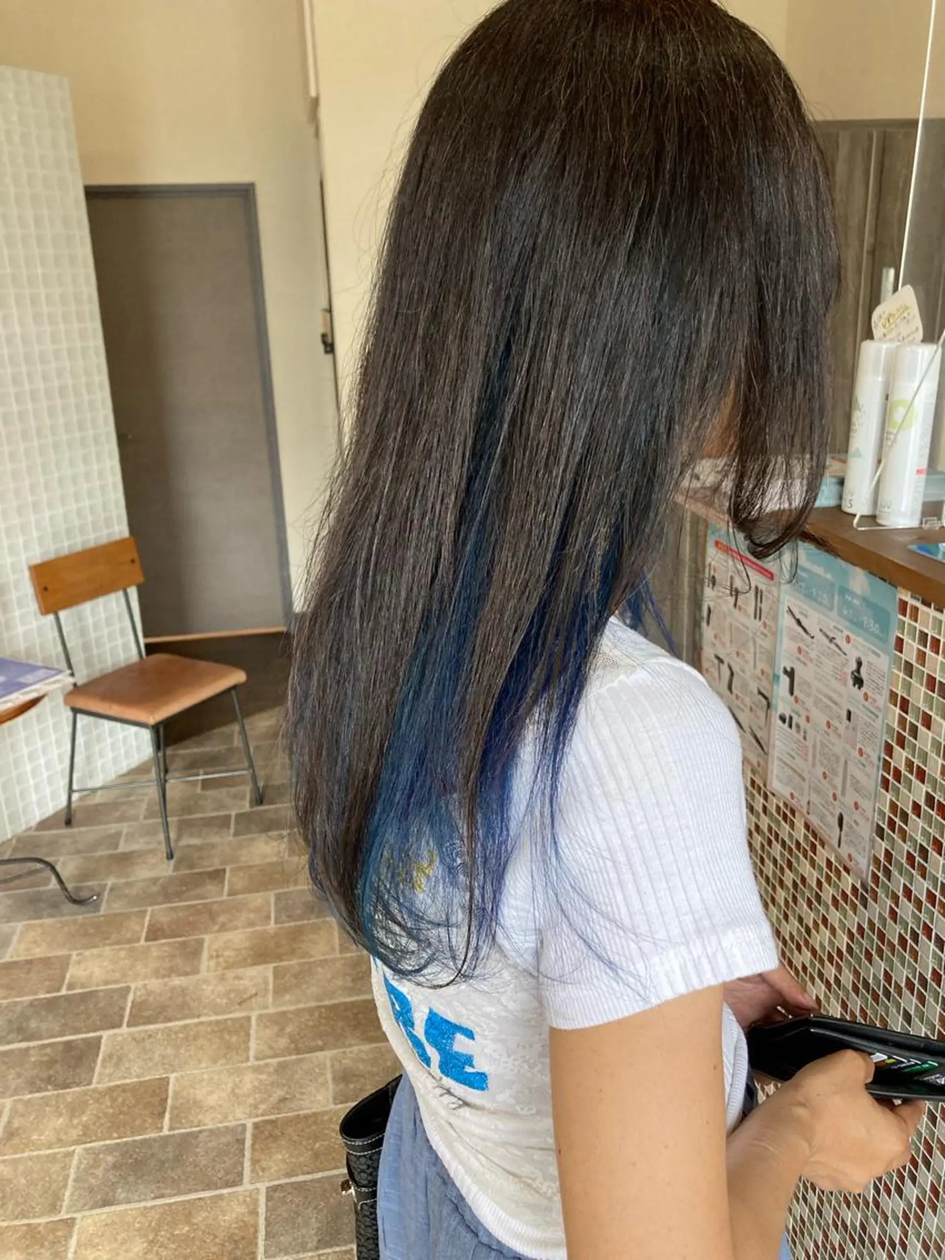 カラー ブルーカラー インナーカラー 加藤 泰地のヘアスタイル