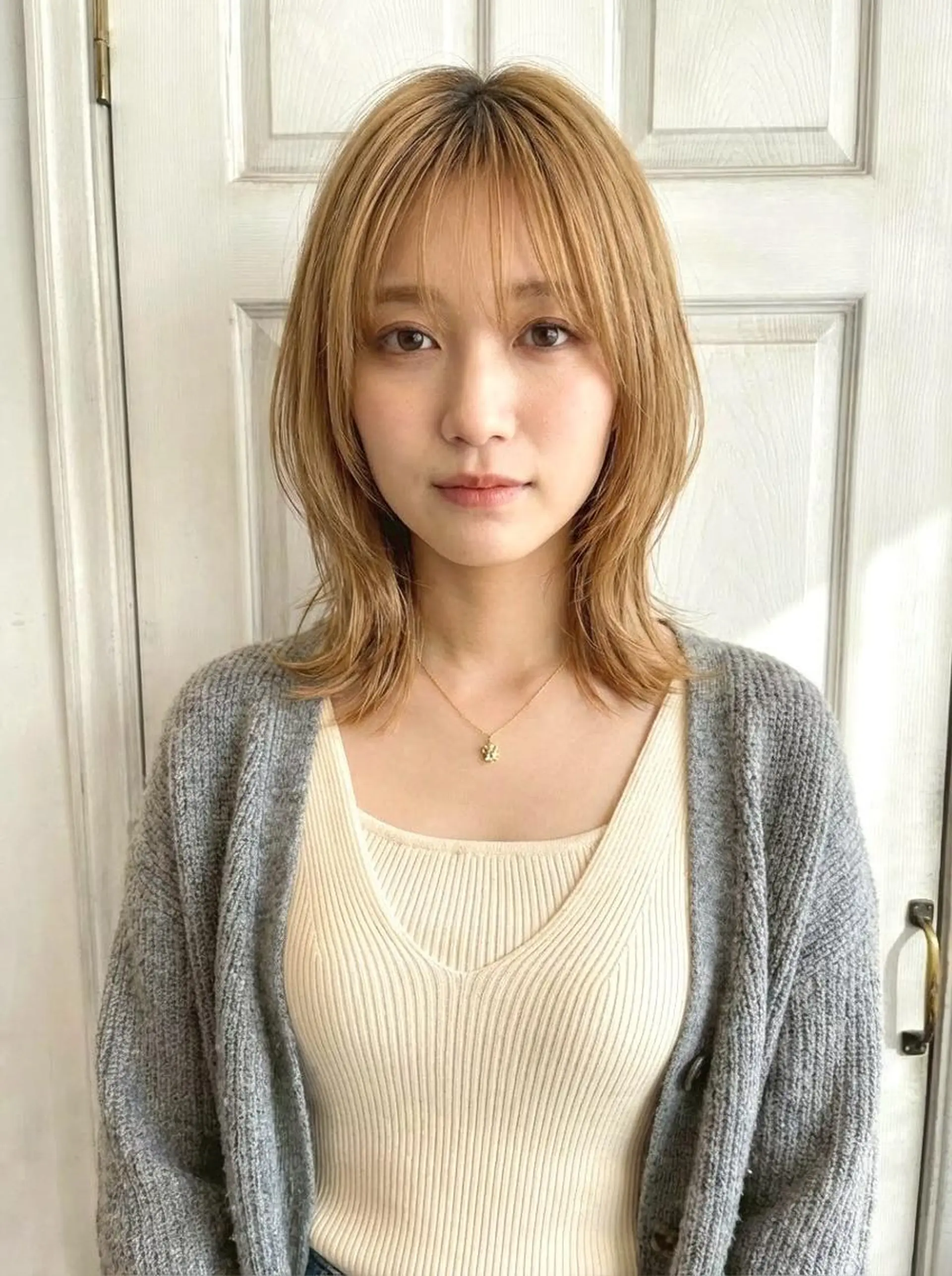 ミディアム ボブ くびれヘア 顔周りカット 髪質改善 韓国風ヘア カット ヘアカラー トリートメント Aroma hair 🌙tanakaのヘアスタイル