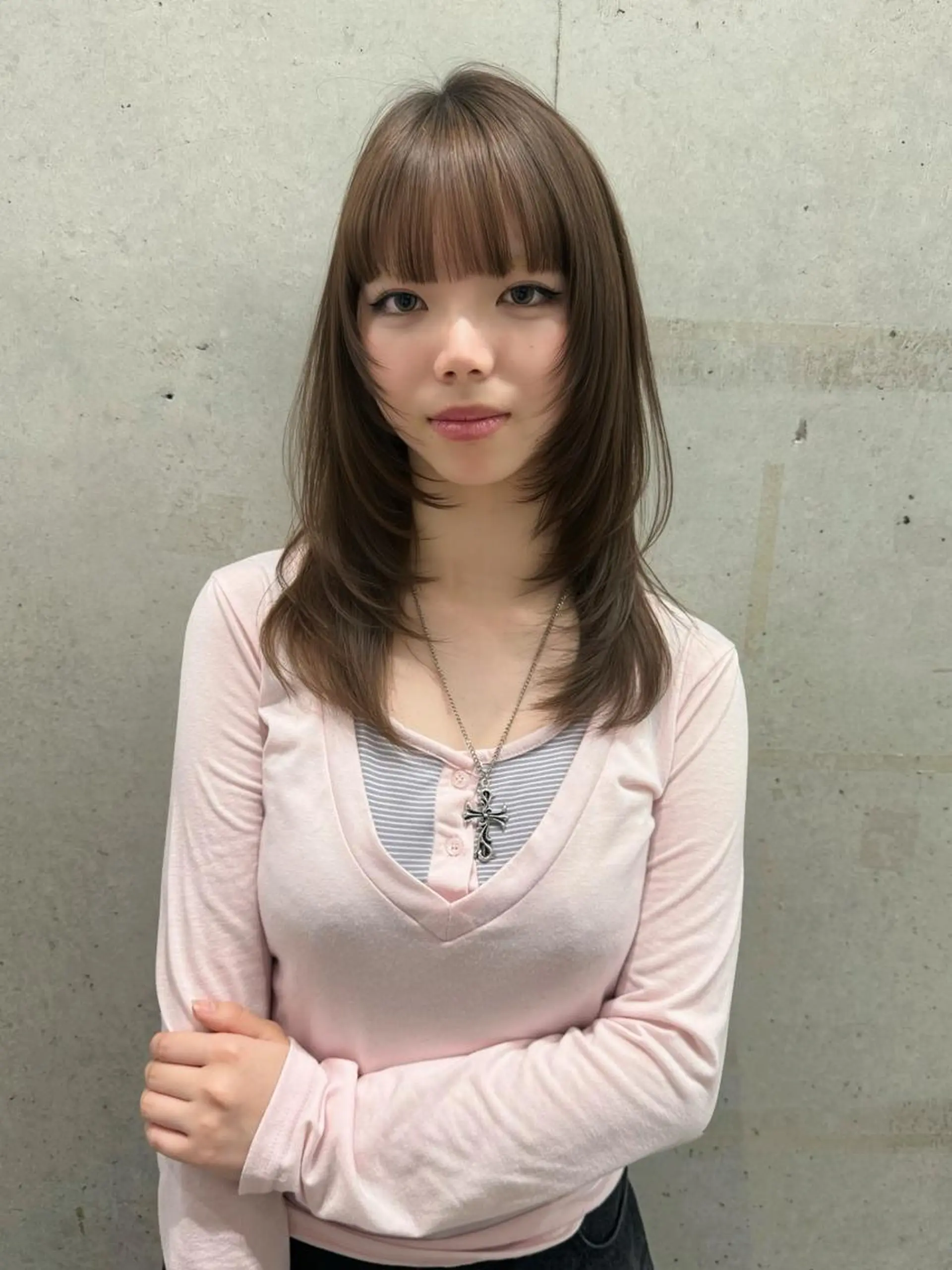 カラー セミロング 透明感カラー グレージュ モカグレージュ ヘアカラー トリートメント 透明感🪽艶カラー☆ トレンドヘア✨のヘアスタイル