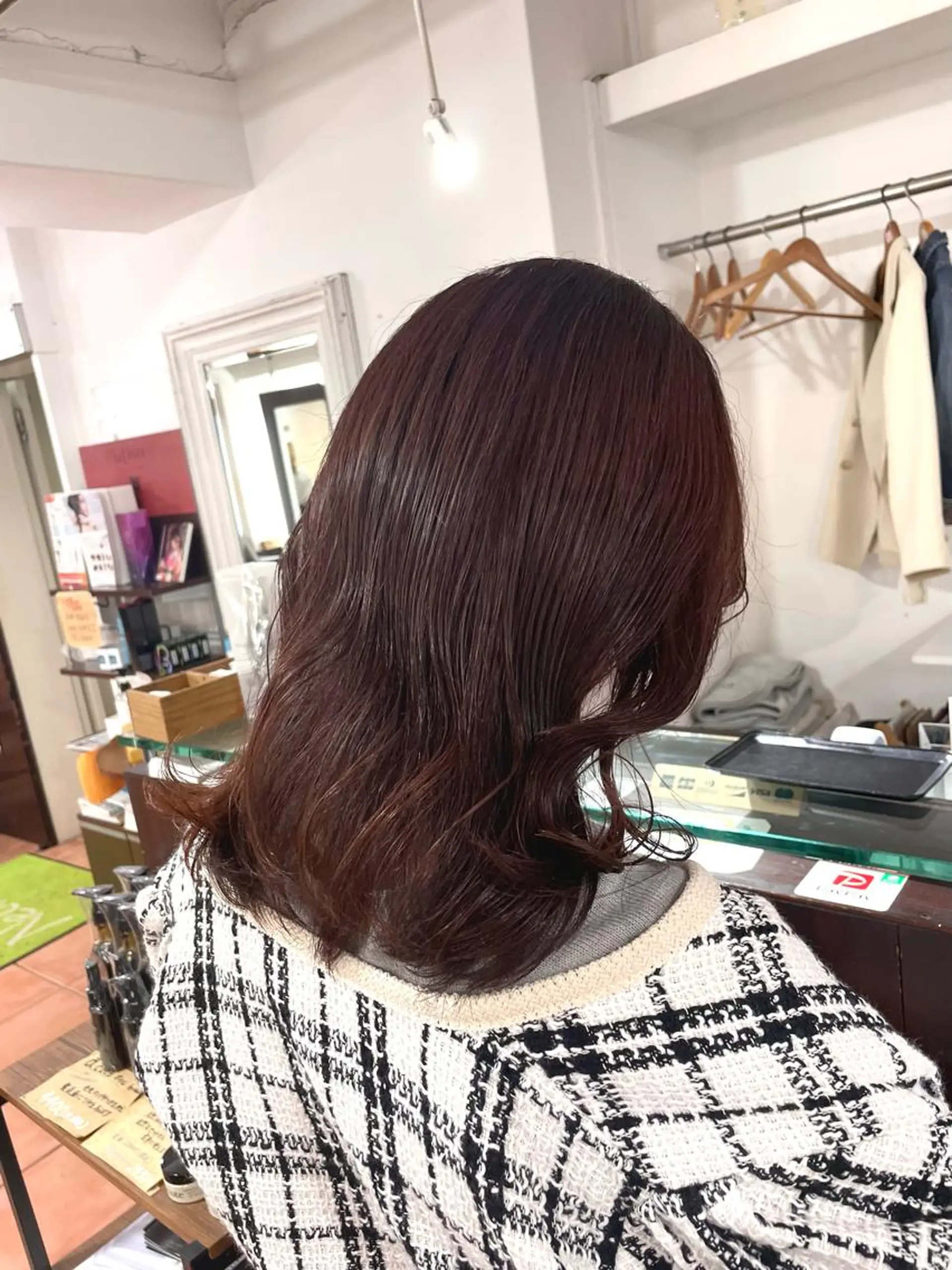 ミディアム カラー ブラウンカラー ピンクカラー ピンクブラウン 🦋透明感 艶カラー Rie🦋のヘアスタイル