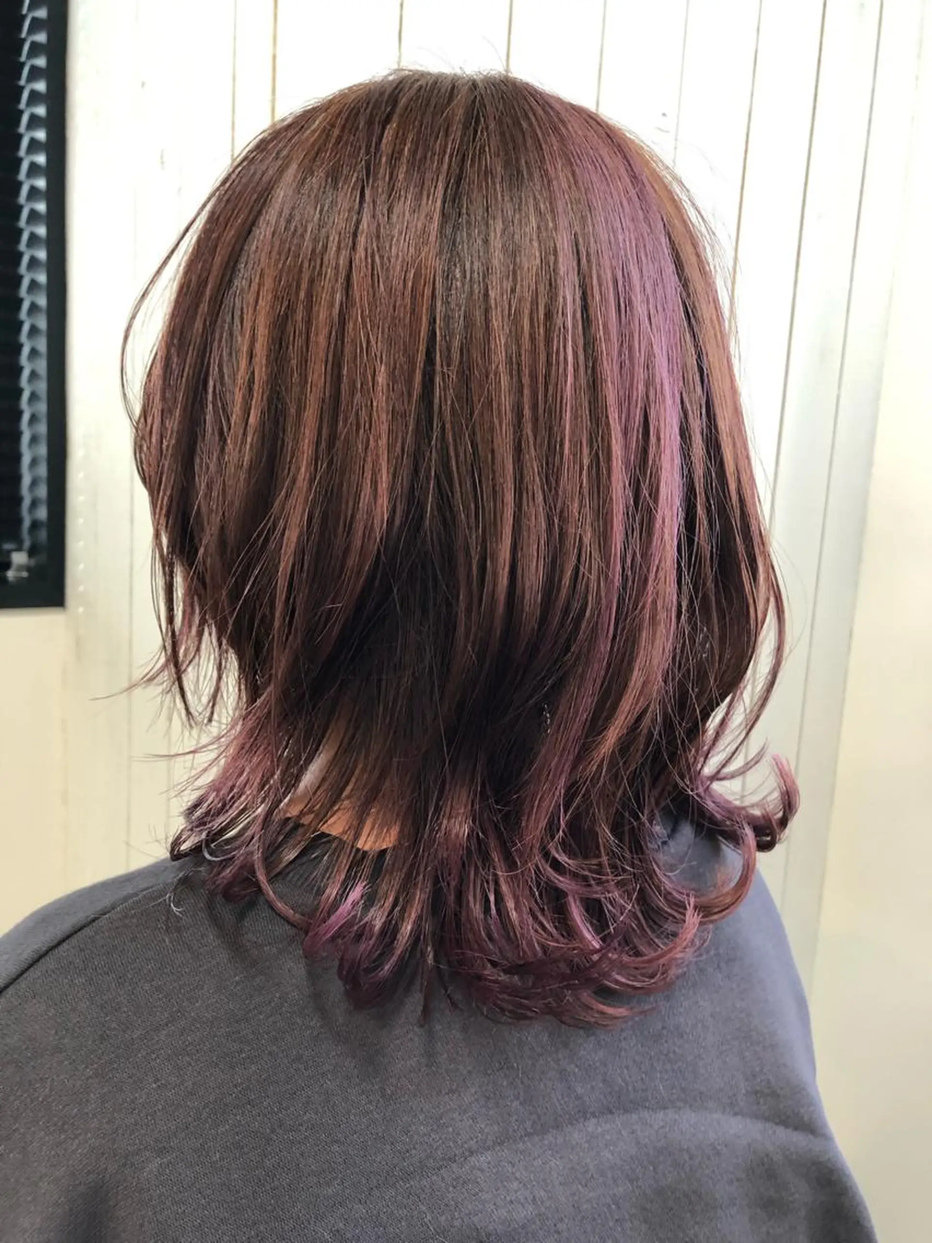 ミディアム ハイライト カット ヘアカラー 阪神西宮★JUNO 川﨑温子のヘアスタイル