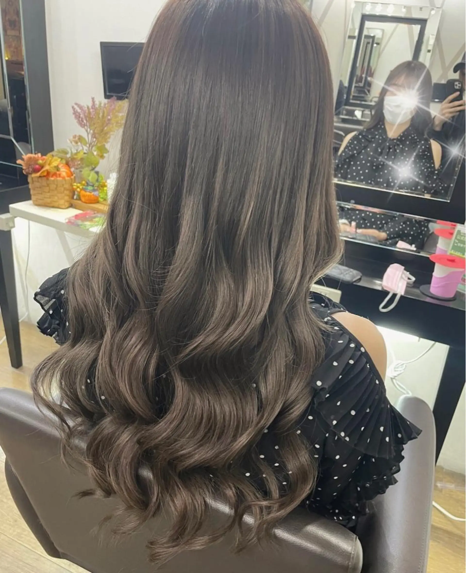 ロング カラー ヘアアレンジ シールエクステ ブリーチ グレージュ ブリーチなしカラー エクステ シシド ユウスケ Aceのヘアスタイル