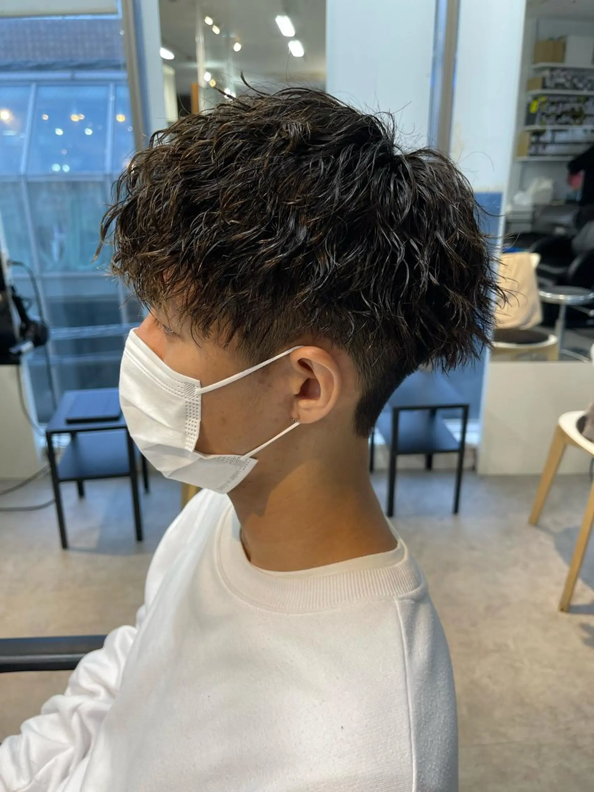 パーマ メンズ ビジネス マッシュ メンズパーマ 学生（メンズ向け） メンズウルフカット カット パーマ トリートメント ショートヘア原宿 fifth コシのヘアスタイル