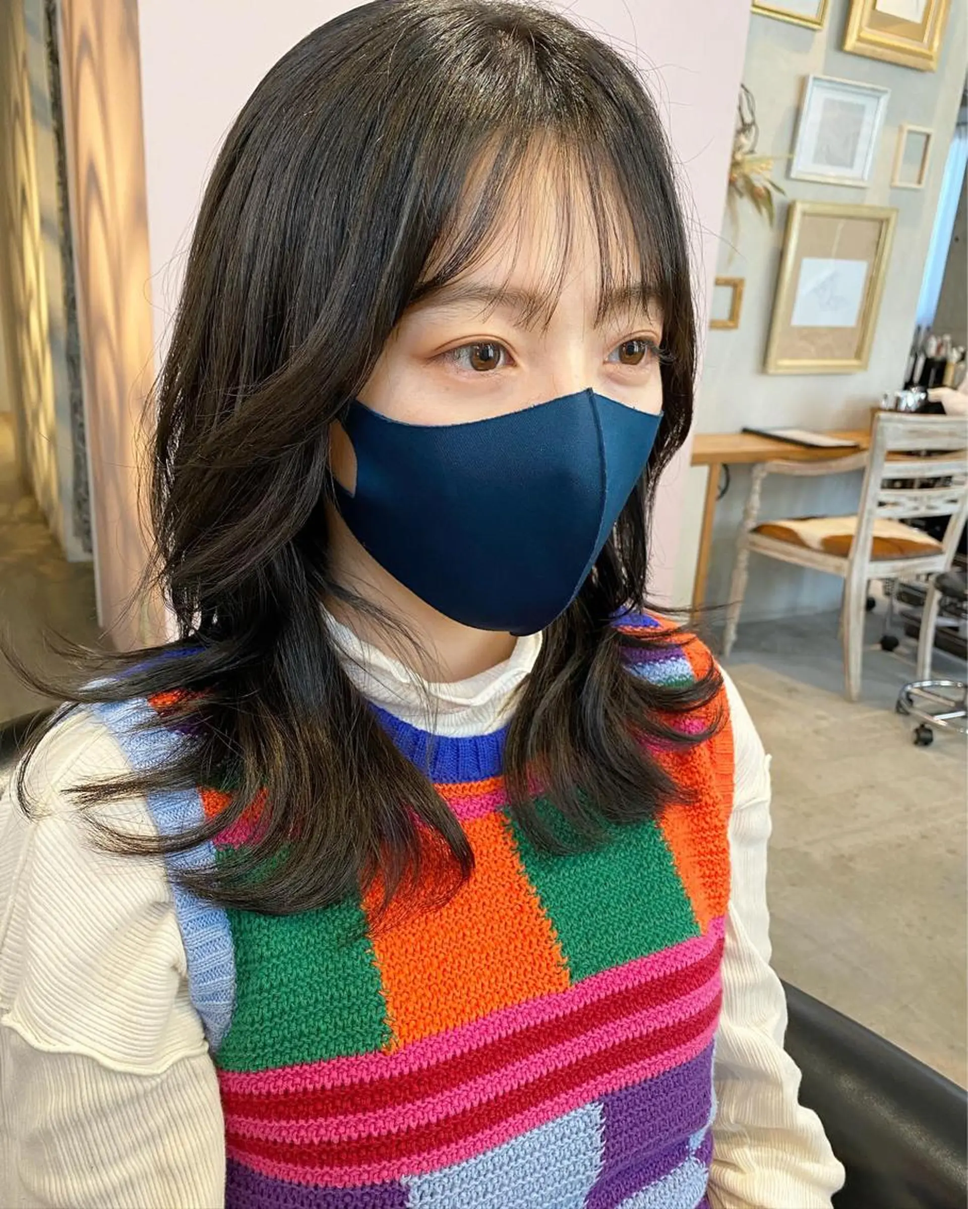 ミディアム カラー カット ヘアカラー トリートメント 似合わせカラーパーマ 🌿kitin米川のヘアスタイル