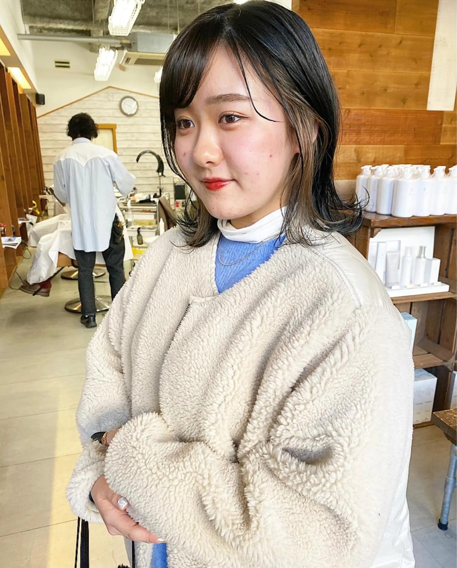 ミディアム カラー クロスパーマ× 透明感カラー✂︎のヘアスタイル