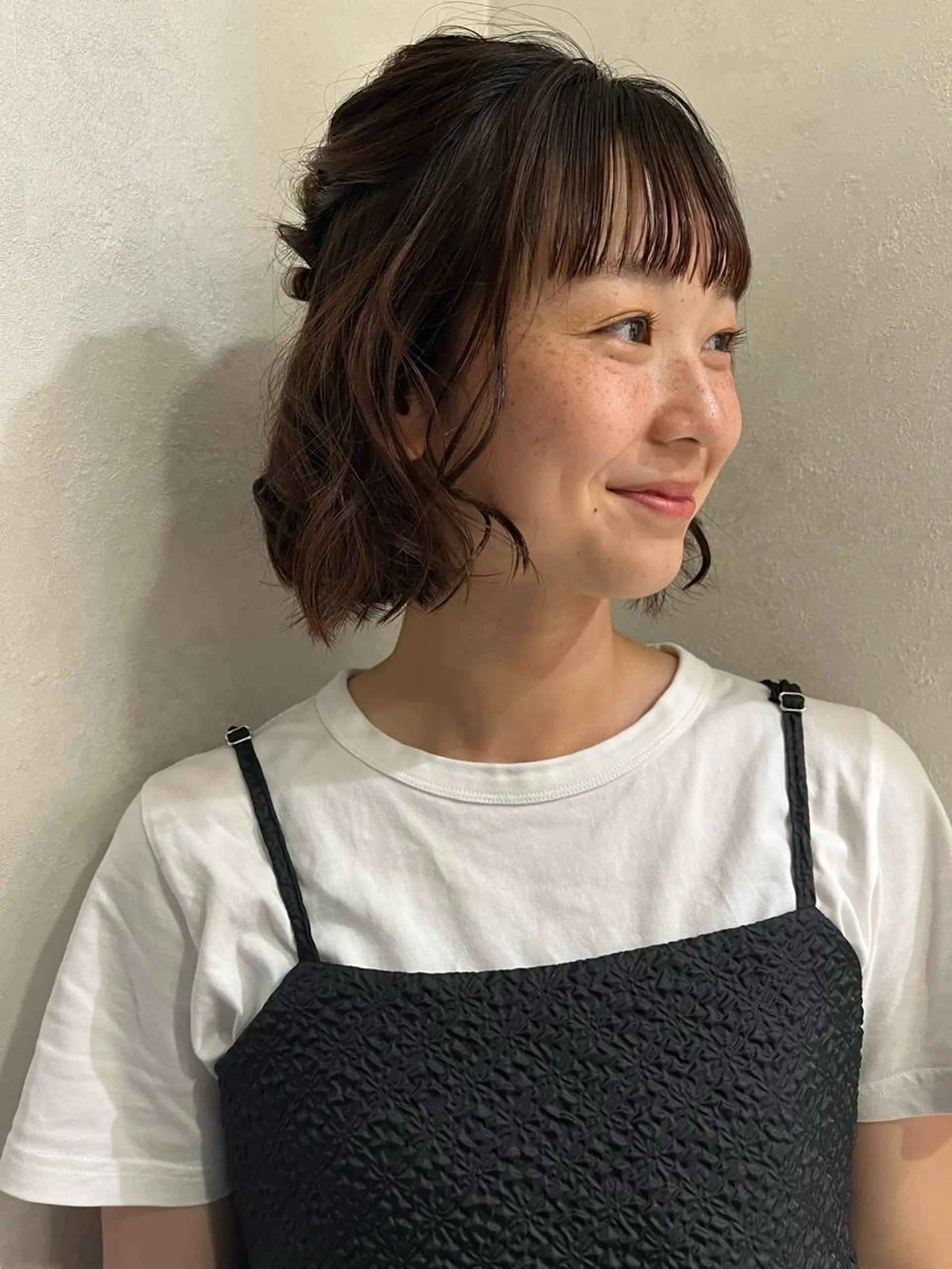 ミディアム パーマ 似合わせレイヤー 海外風レイヤーmioのヘアスタイル