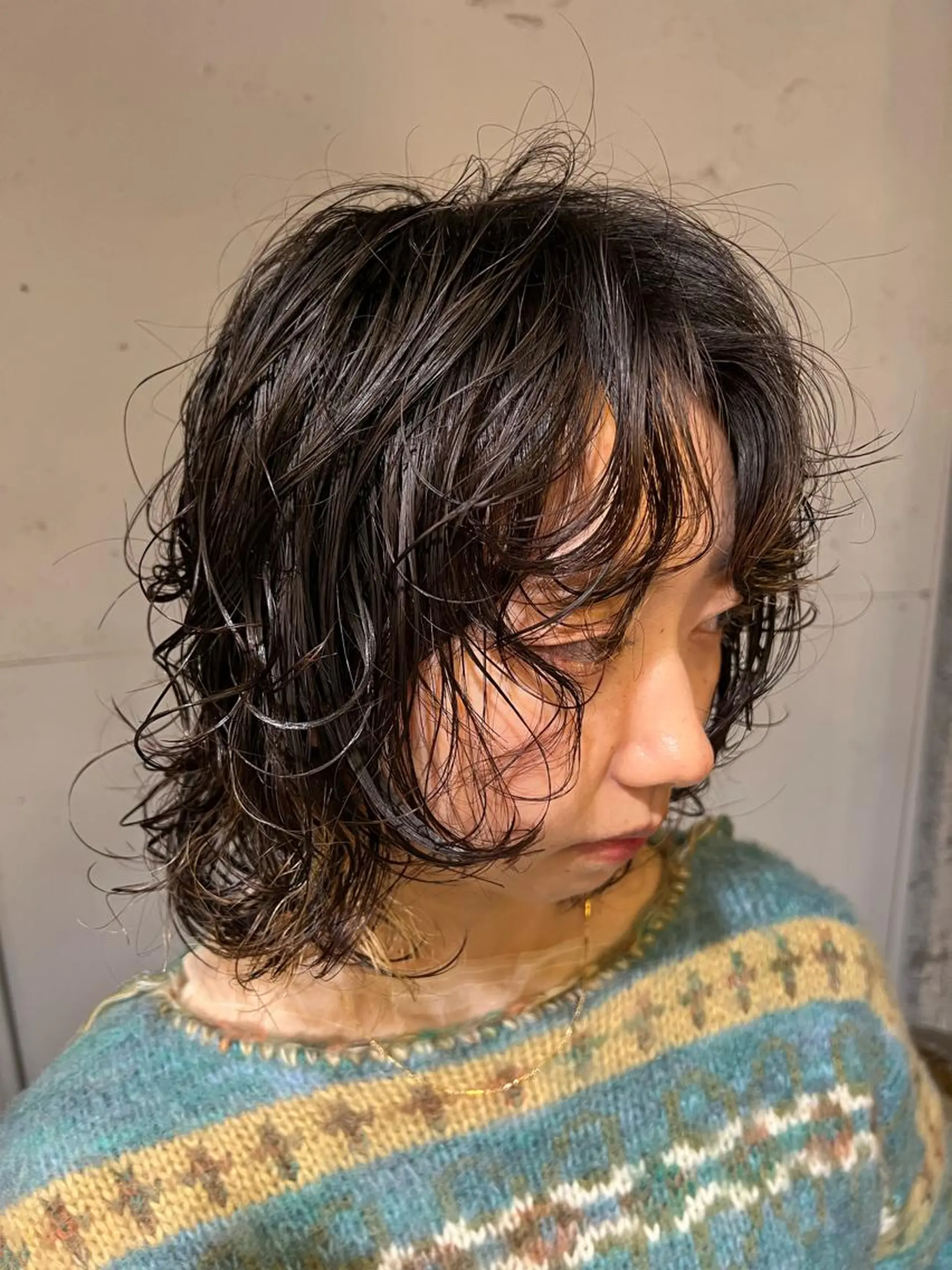 ミディアム パーマ 小笠原 悠斗のヘアスタイル