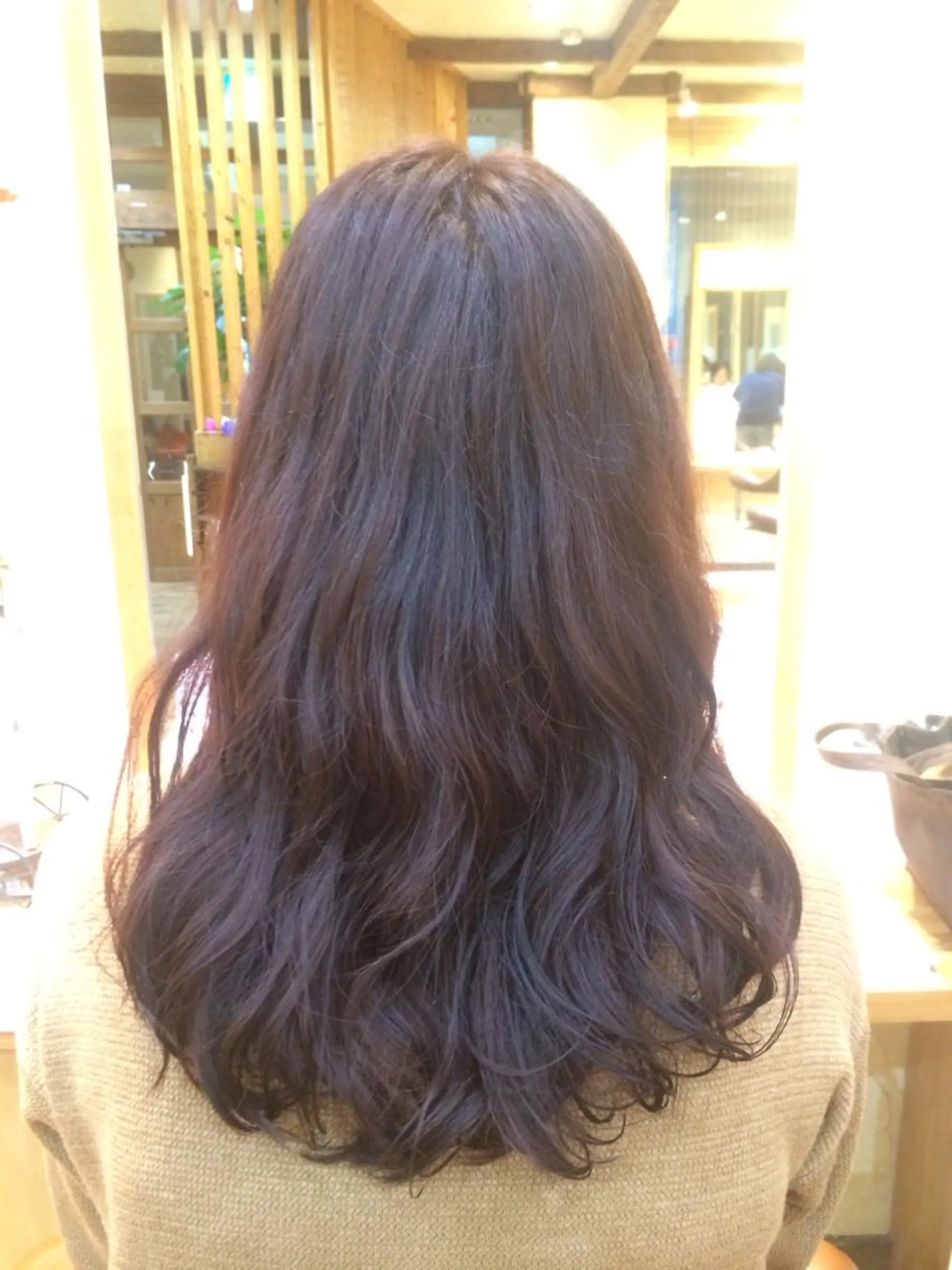 ロング カラー パーマ パープルカラー ✨🌿大人可愛い愛さ れhair🌿✨松本のヘアスタイル