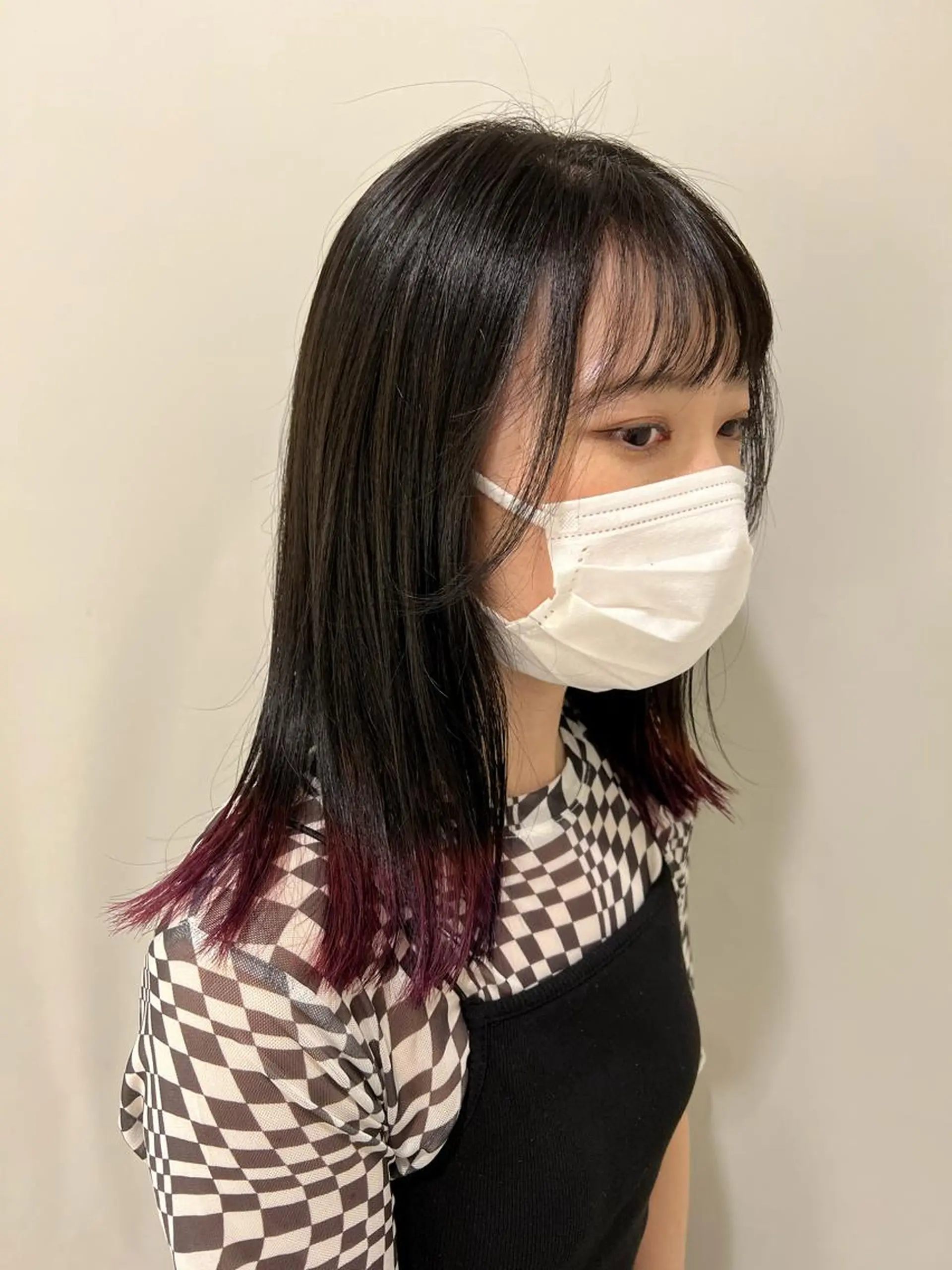 セミロング カラー ヘアアレンジ ラベンダーカラー 加藤 綾華のヘアスタイル