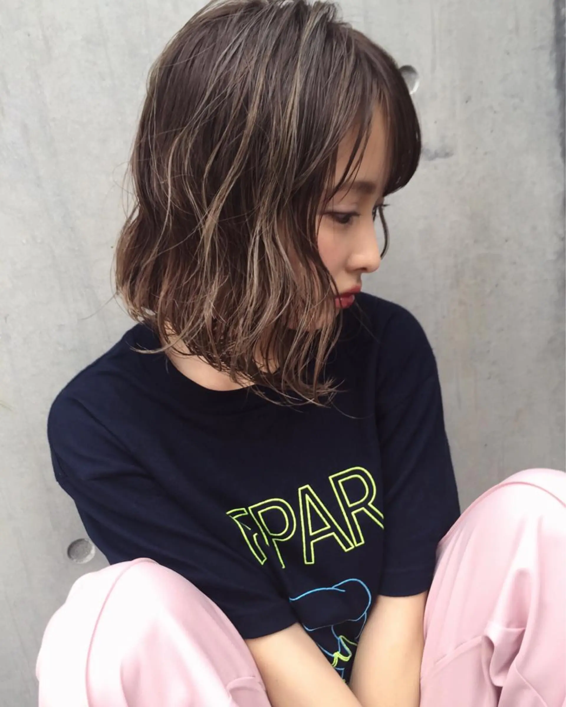 ショート ミディアム ハイライト 透明感カラー🌿ボブ ✨飛田　ケイのヘアスタイル