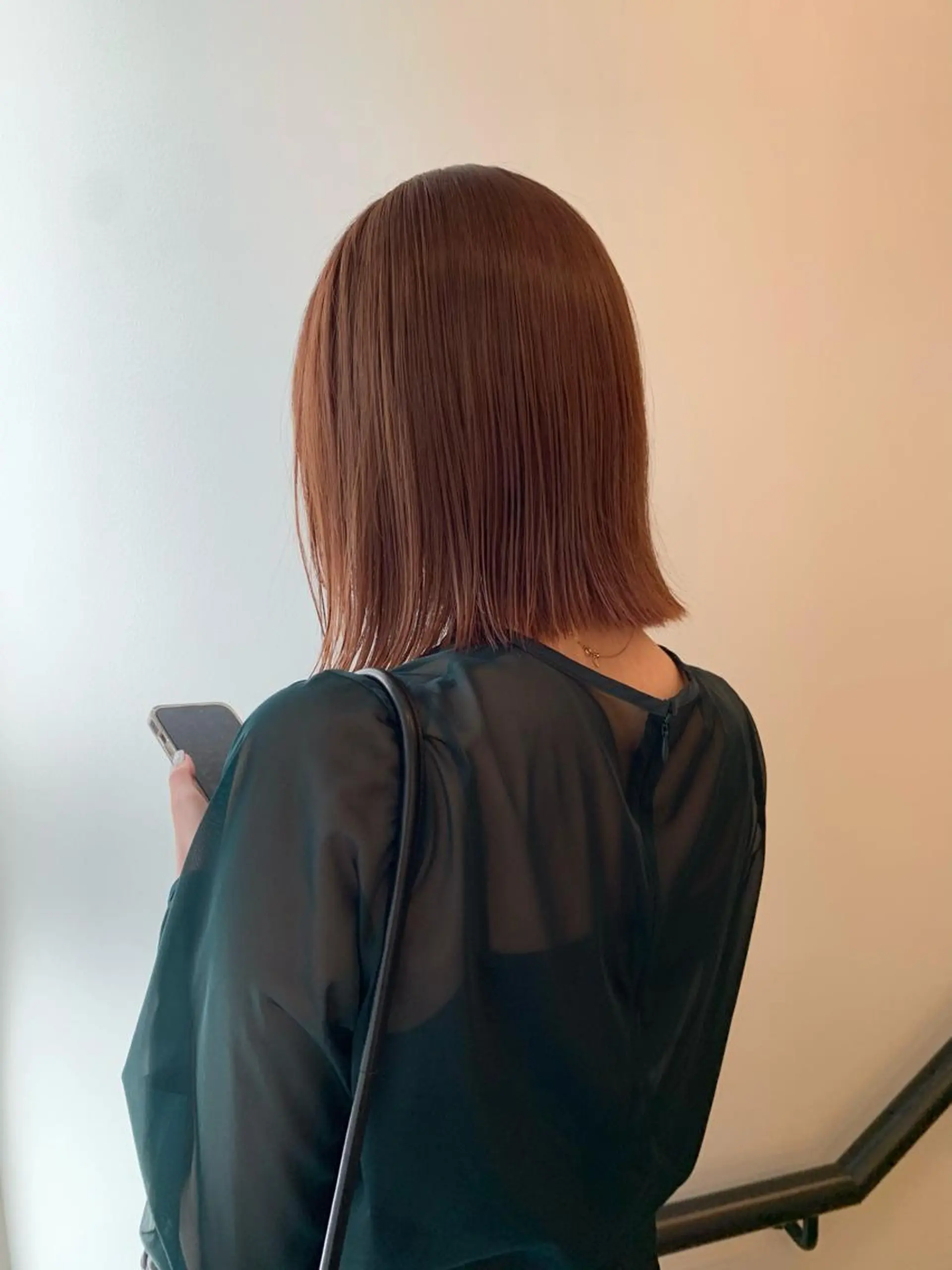 ミディアム ヘアカラー 落合希 Olivebeigeのヘアスタイル