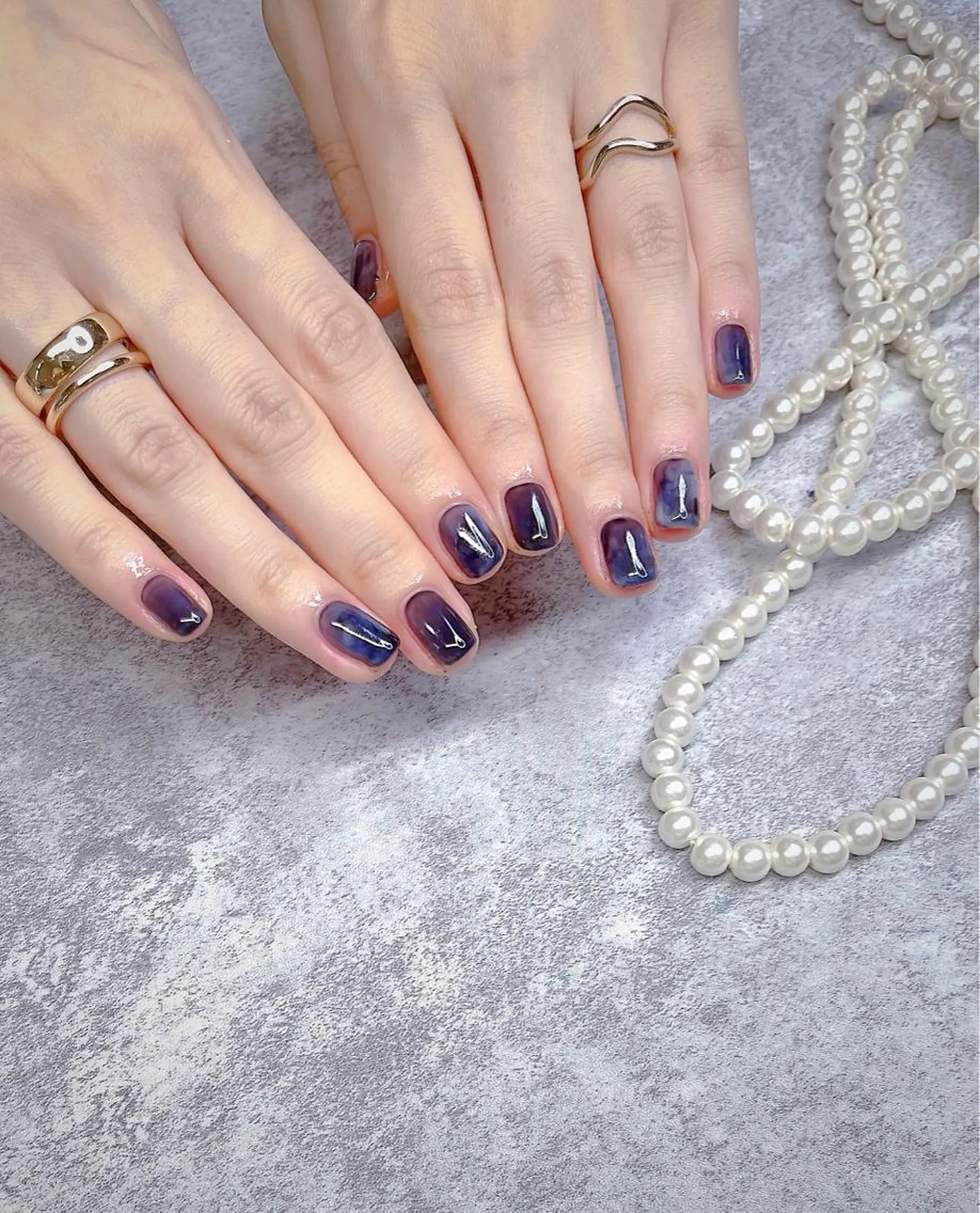 ショート 韓国風ヘア ショートヘア めぐみのネイルサロン スタッフ練習のネイルデザイン